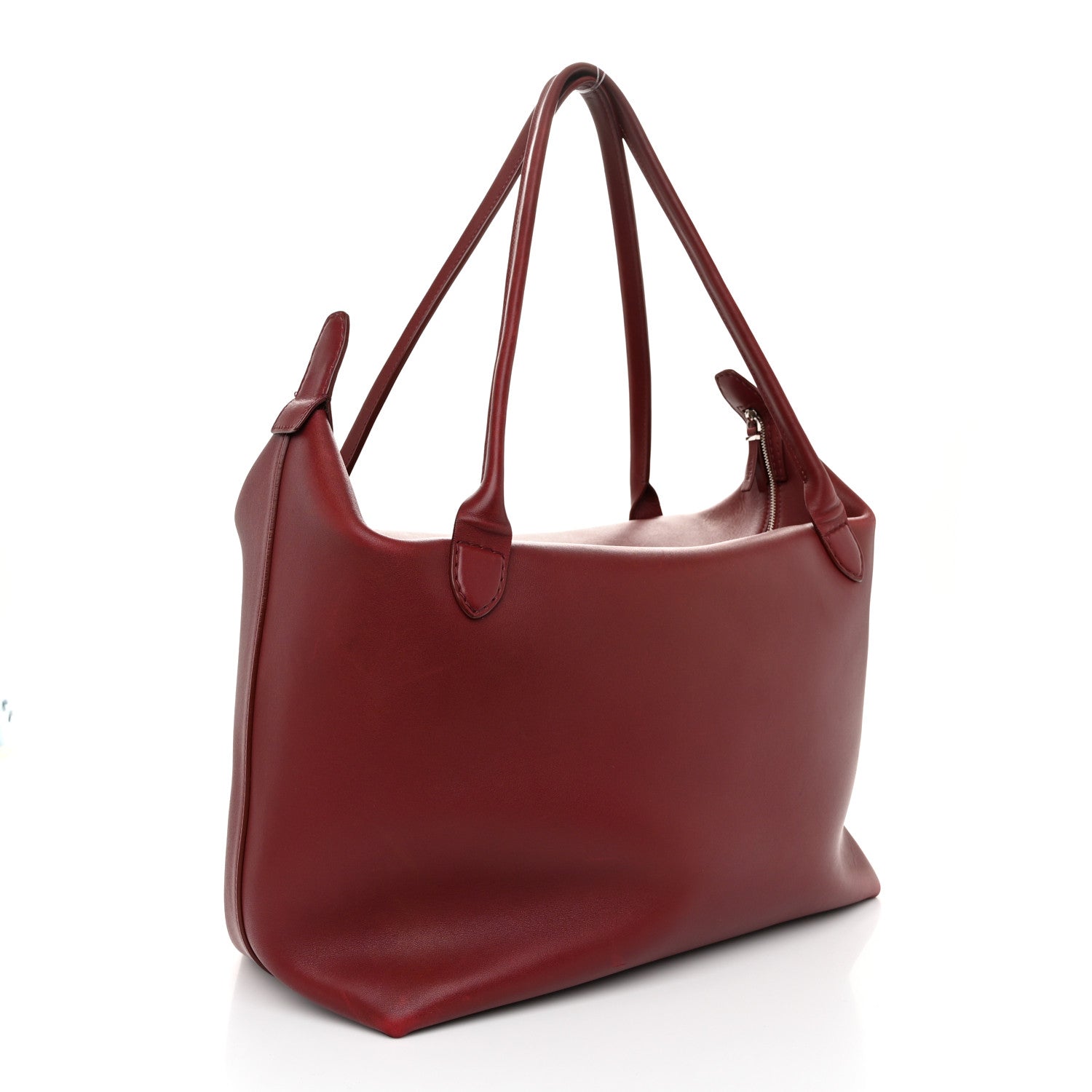 The Row Calfskin Lux Satchel Burgundy 3 of 11