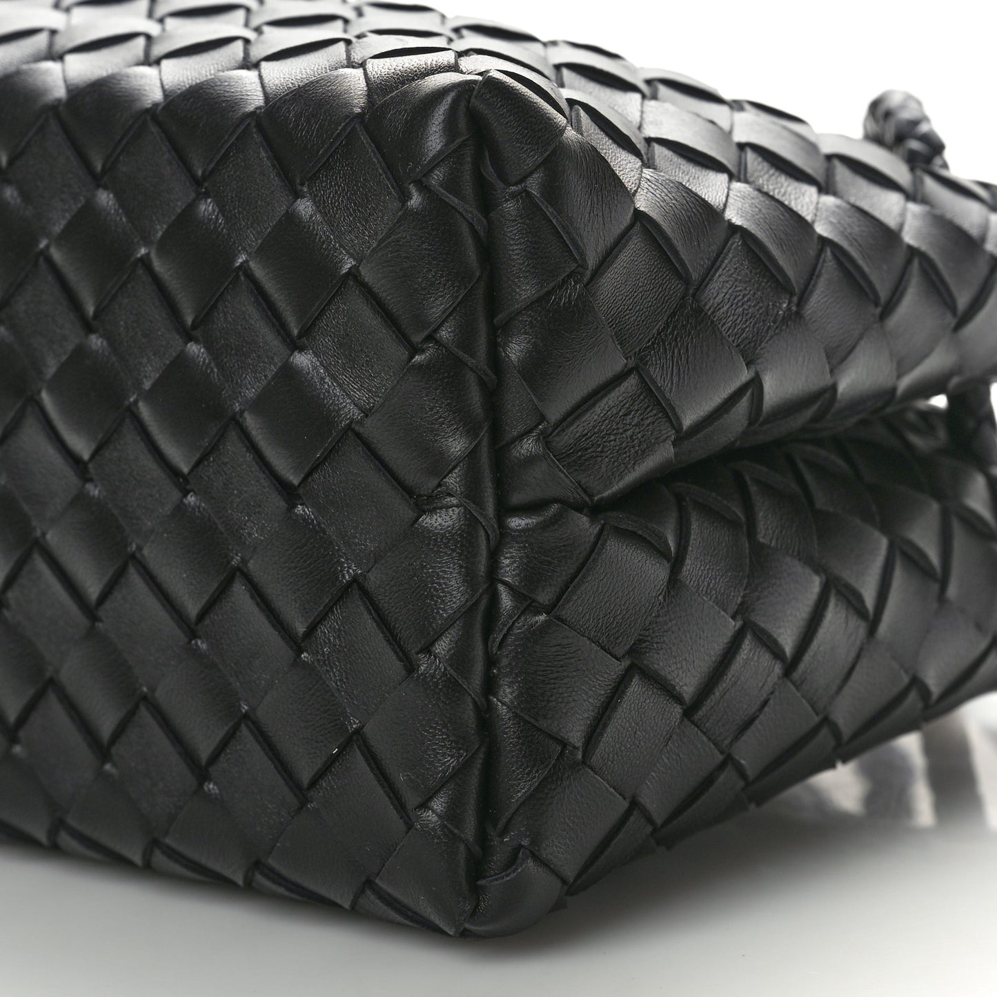 Nappa Intrecciato Small East West Andiamo Shoulder Bag Black