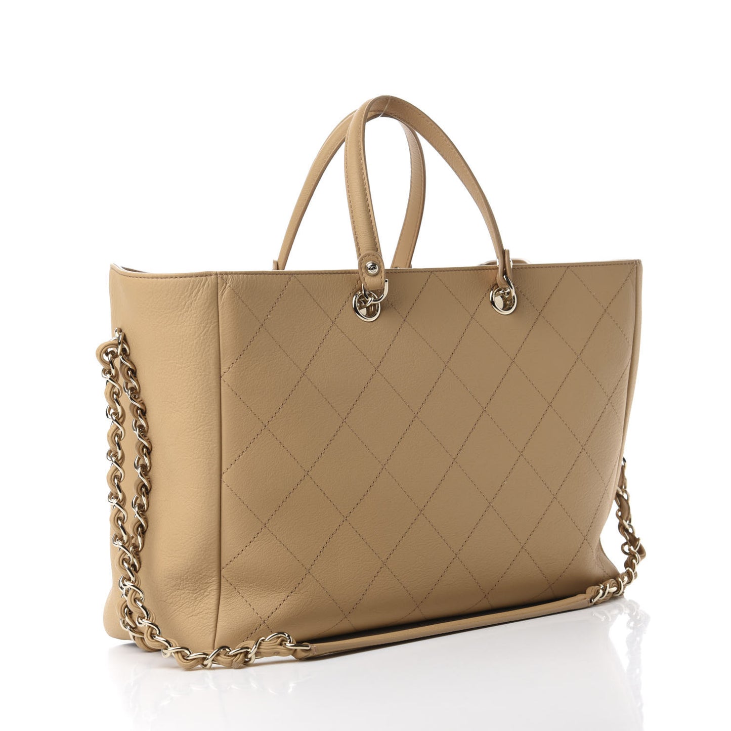 Bullskin Stitched Medium Shopping Bag Beige