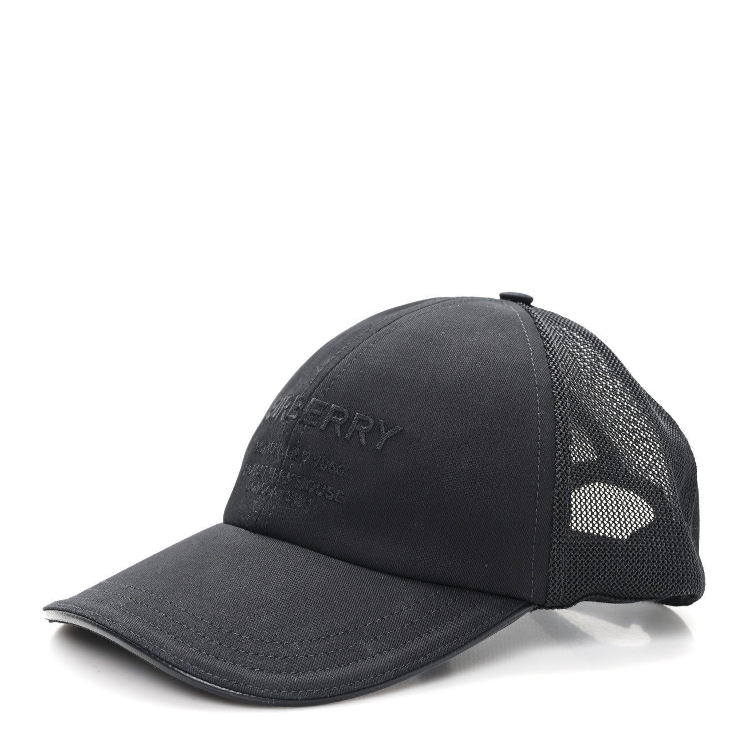 Burberry Cotton Mesh Horseferry Logo Baseball Cap L Black 1814902 