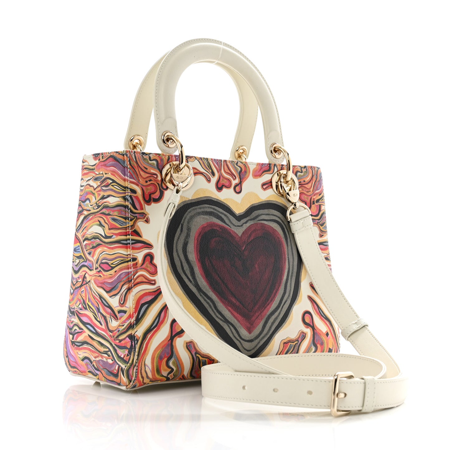 Deerskin Heart Printed Medium Lady Dior Multicolor