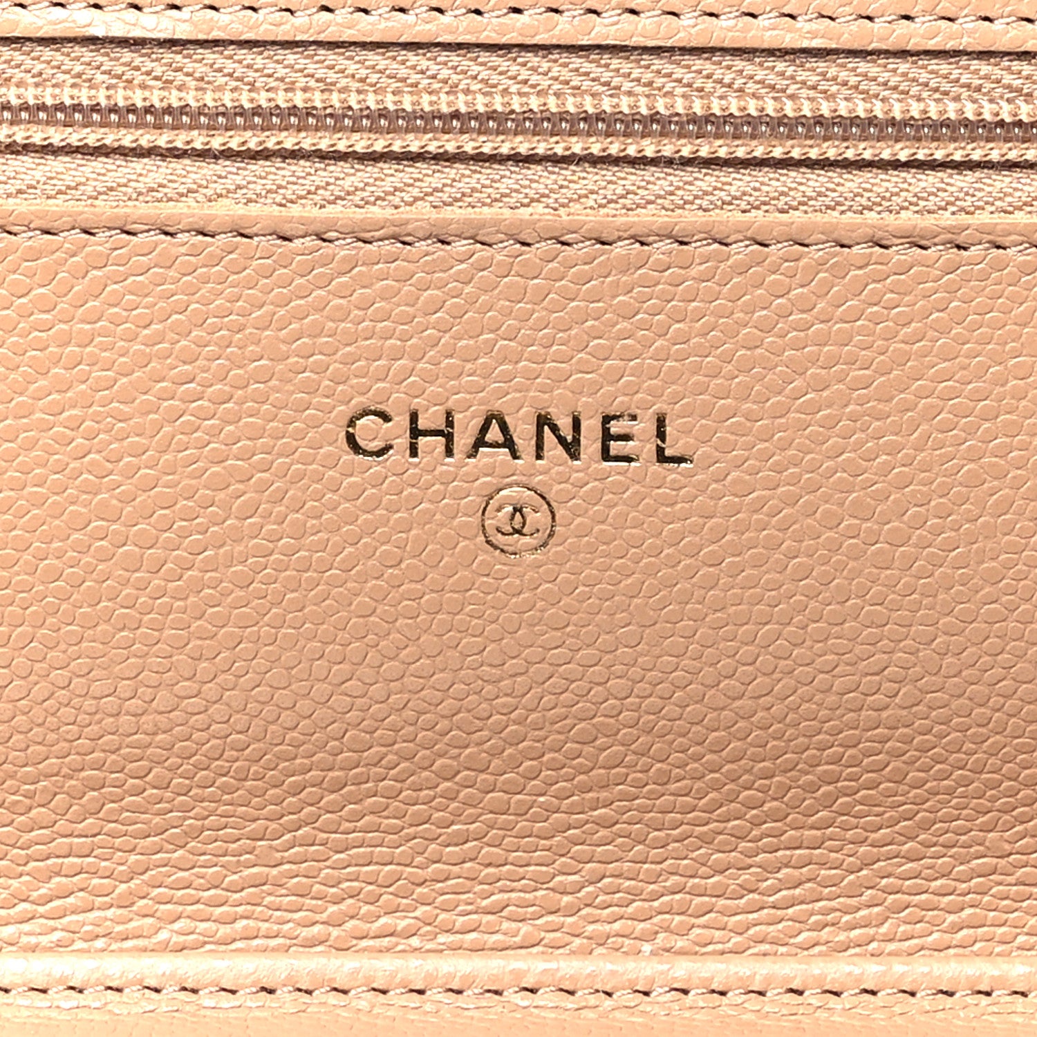 Chanel Caviar Quilted Wallet on Chain WOC Dark Beige 6 of 12