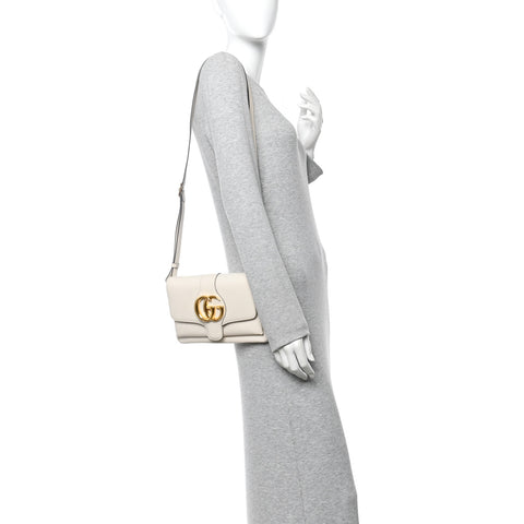 Calfskin Small Arli Flap Shoulder Bag Mystic White