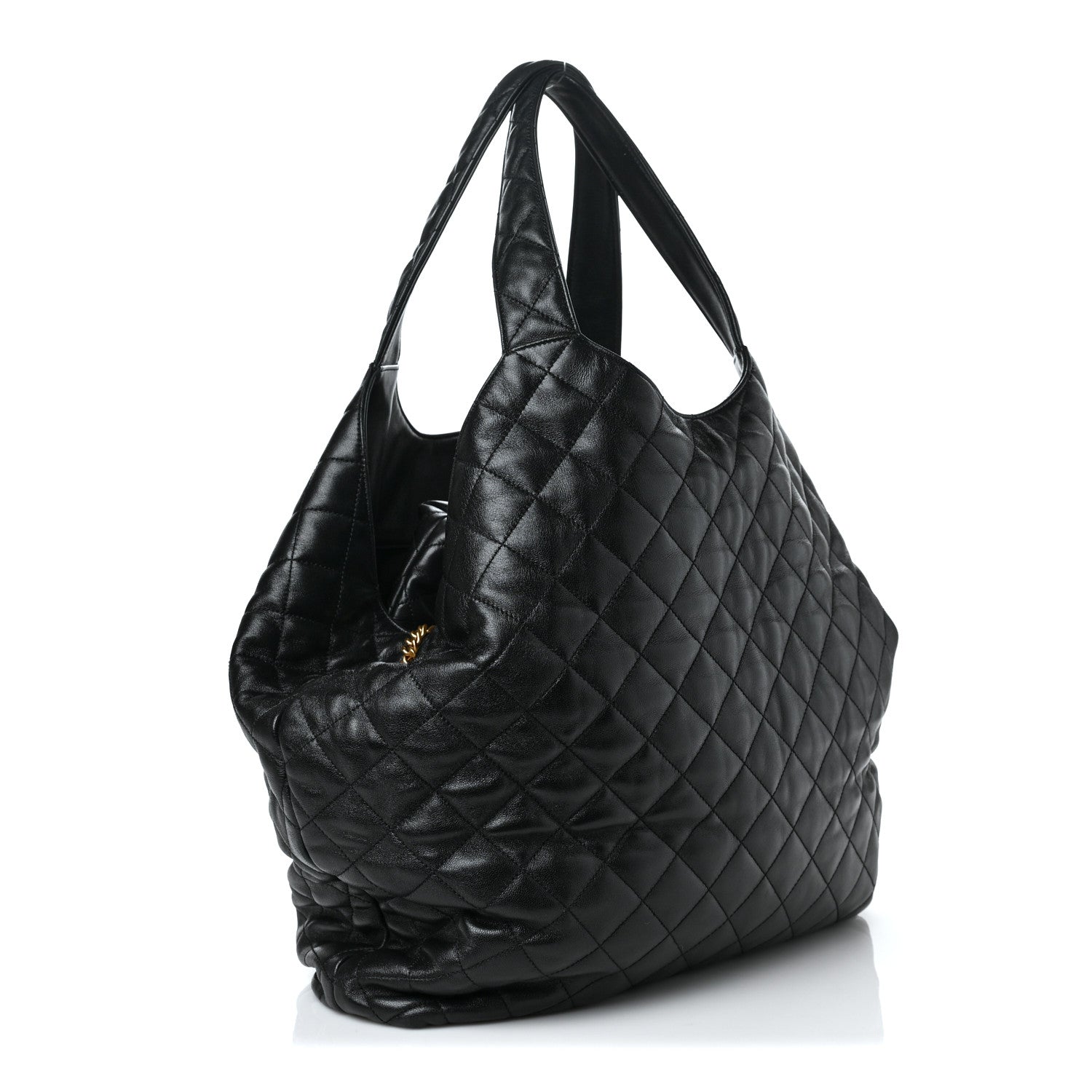 Saint Laurent Lambskin Quilted Maxi Icare Shopping Tote Black 4 of 9