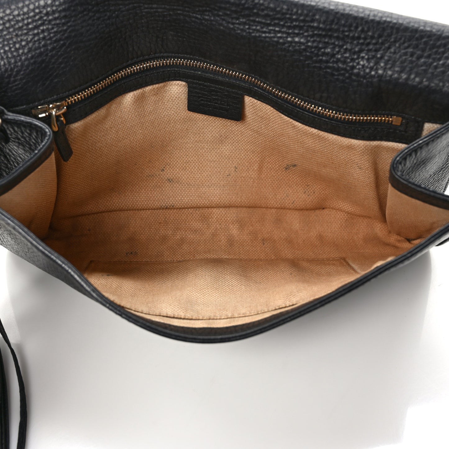 Pebbled Calfskin Medium Soho Clutch Black