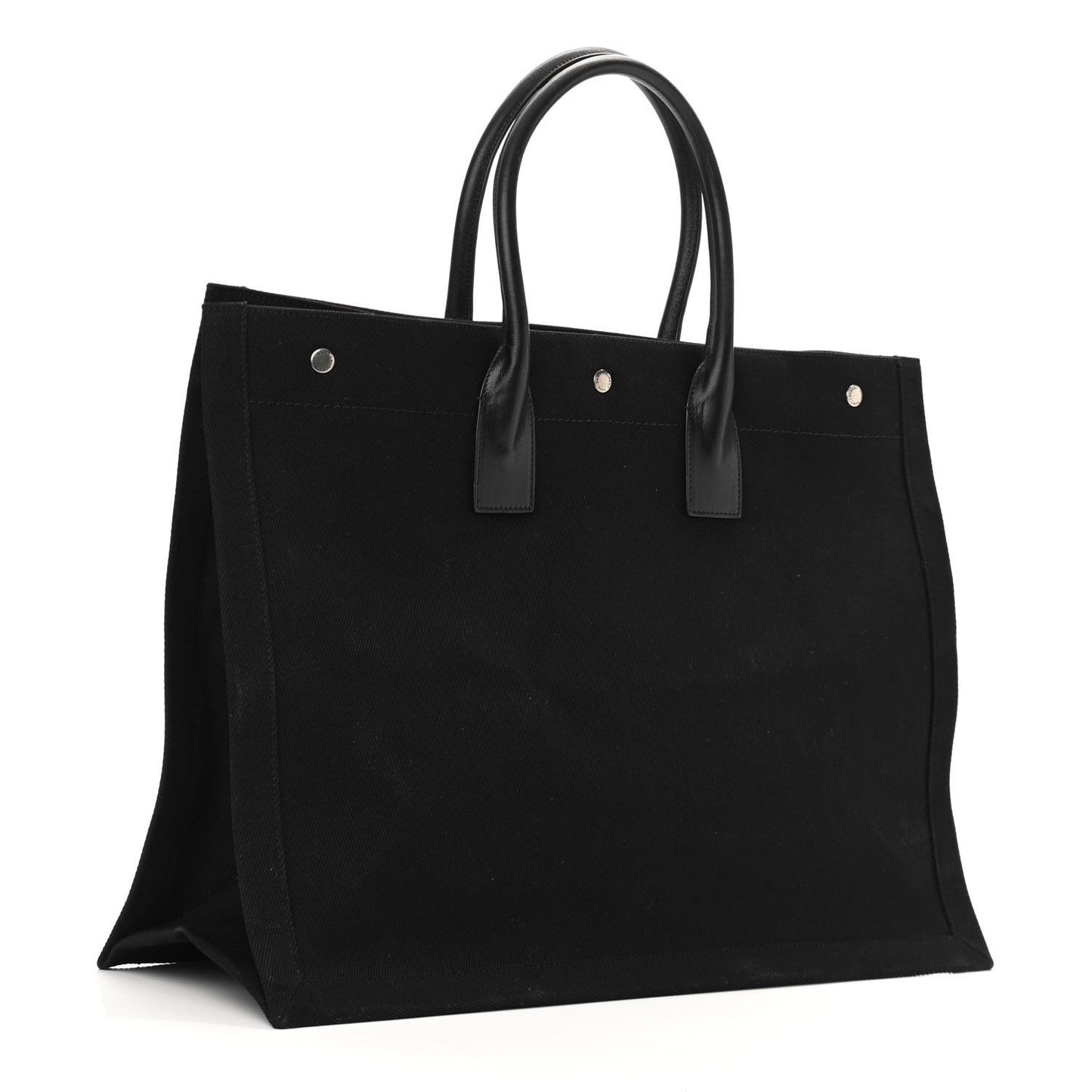 Linen Calfskin Rive Gauche Tote Black