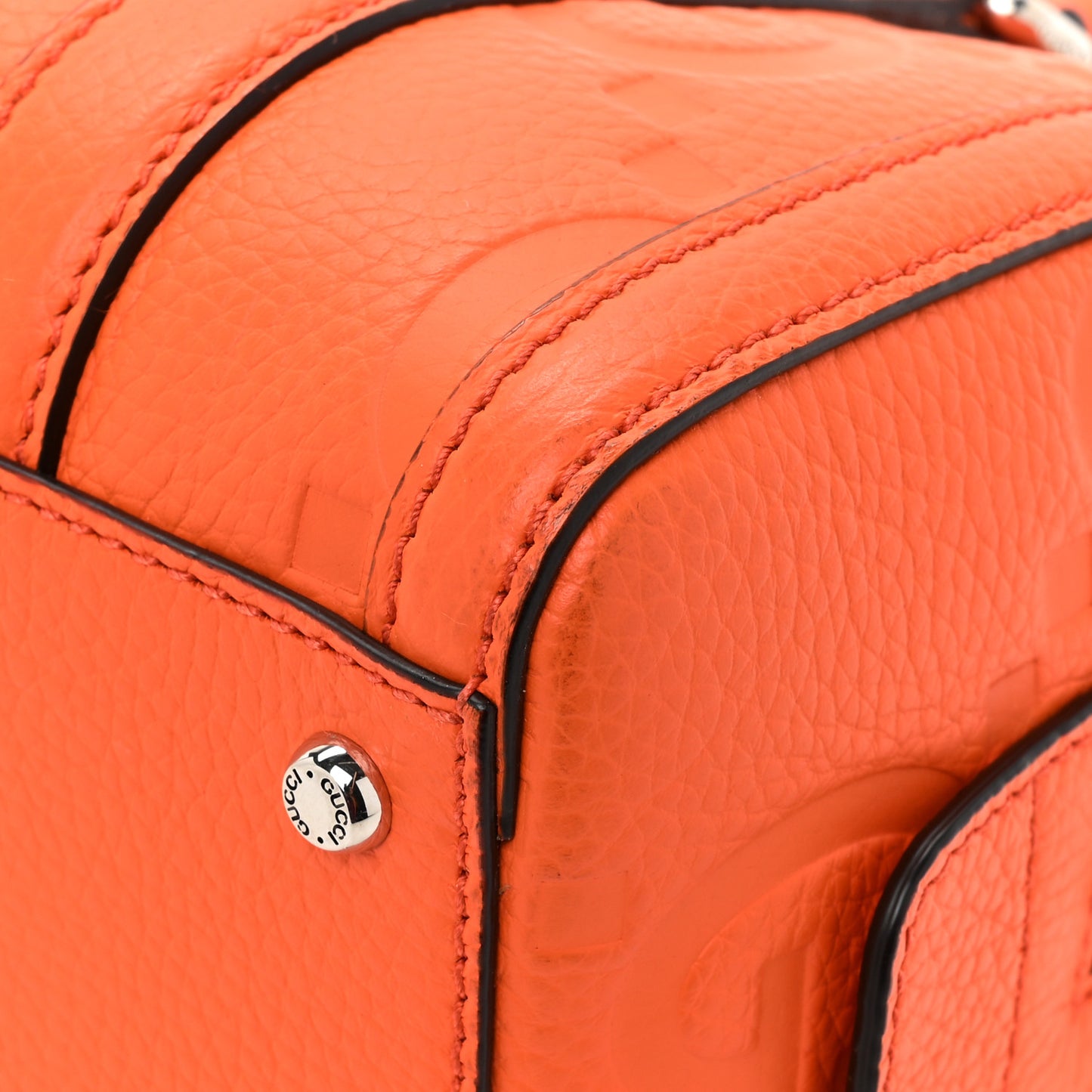 Piuma Calfskin Jumbo GG Embossed Mini Duffle Bag Good Orange