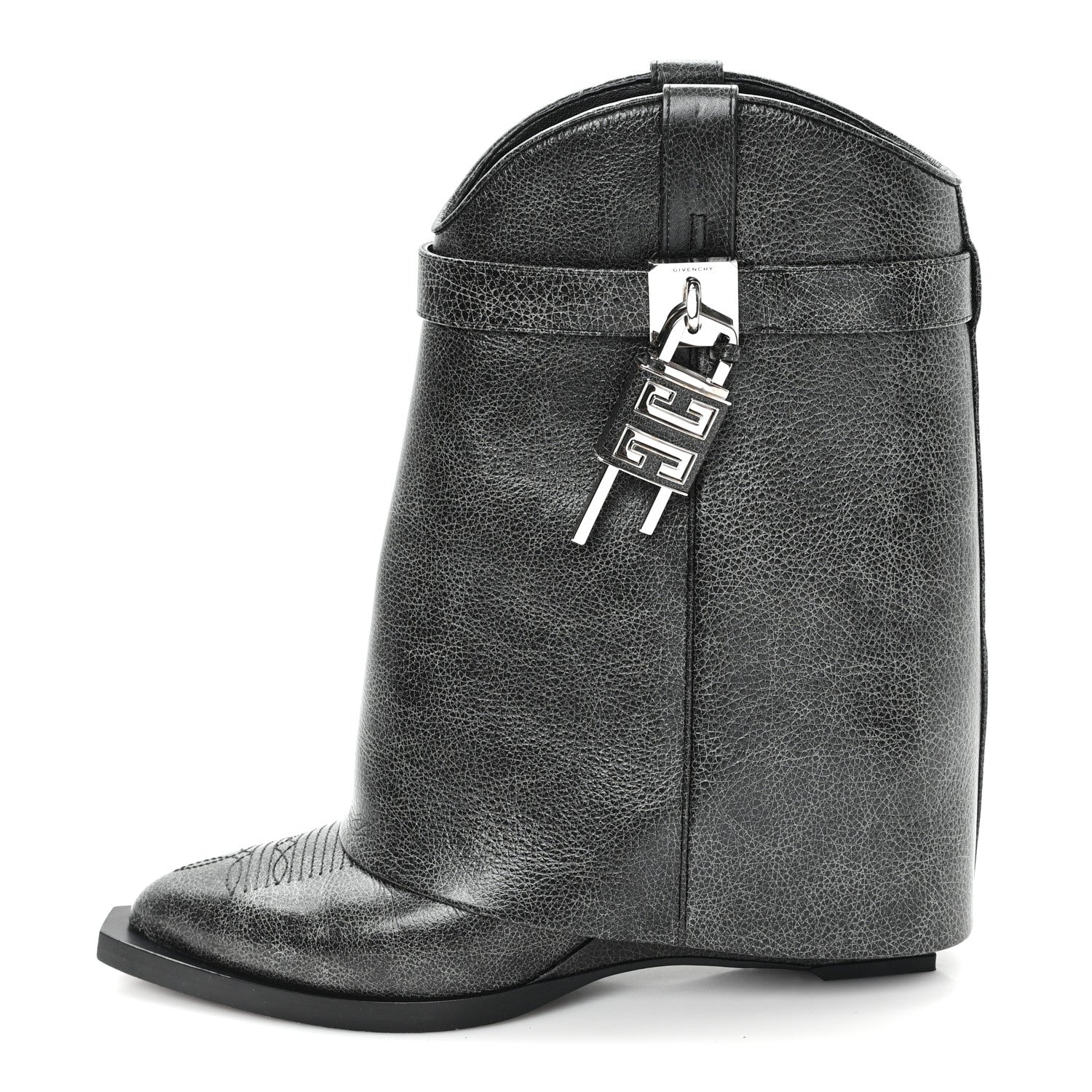 Givenchy Aged Calfskin Cowboy Shark Lock Ankle Boots 39 1838480