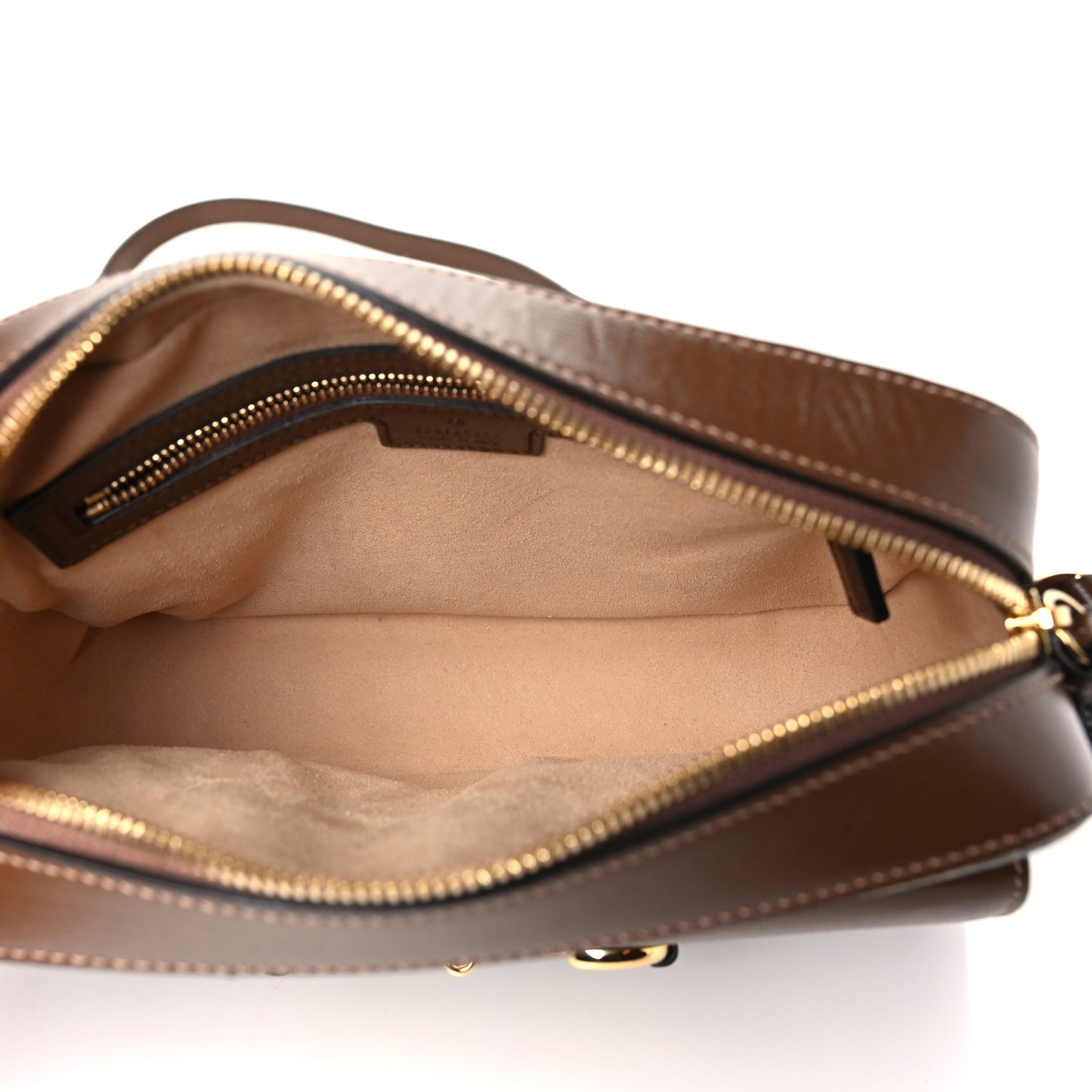 GG Supreme Monogram Small Horsebit 1955 Shoulder Bag Beige Brown Sugar