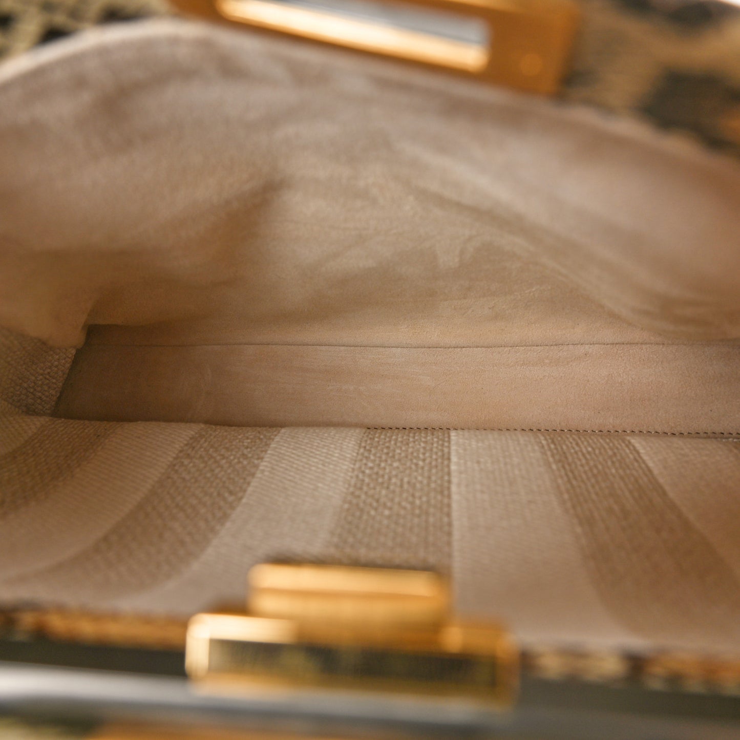 Snakeskin Medium Peekaboo Iconic Satchel Tan