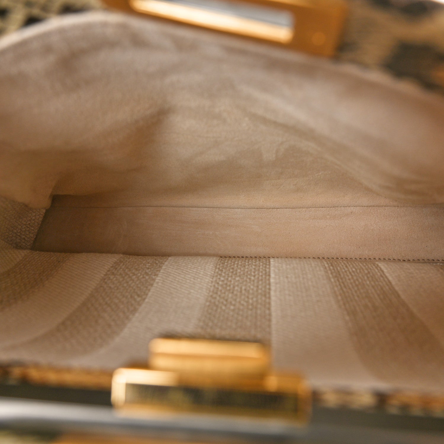 Fendi Snakeskin Medium Peekaboo Iconic Satchel Tan 7 of 10