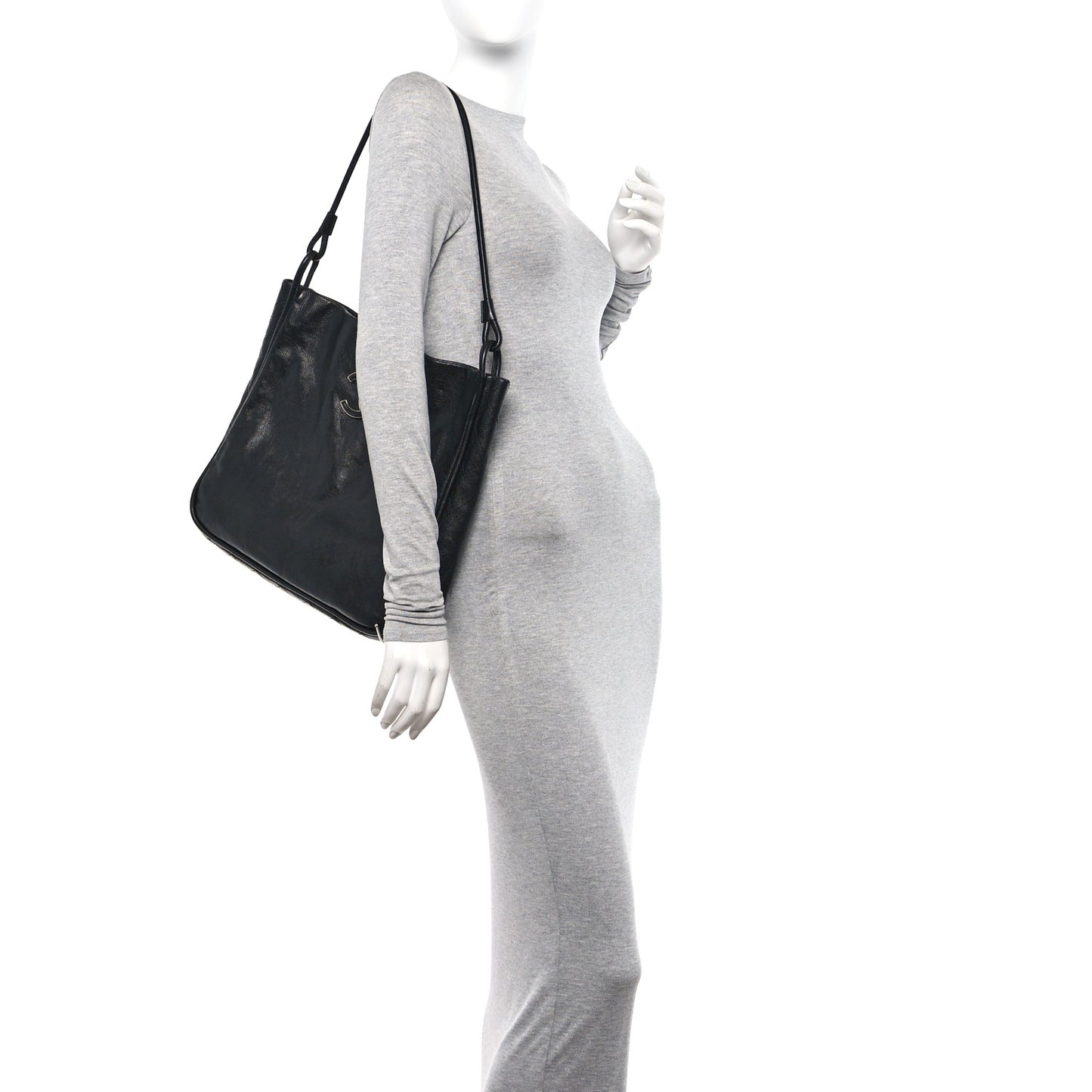 Calfskin Coco Curve Tote Black