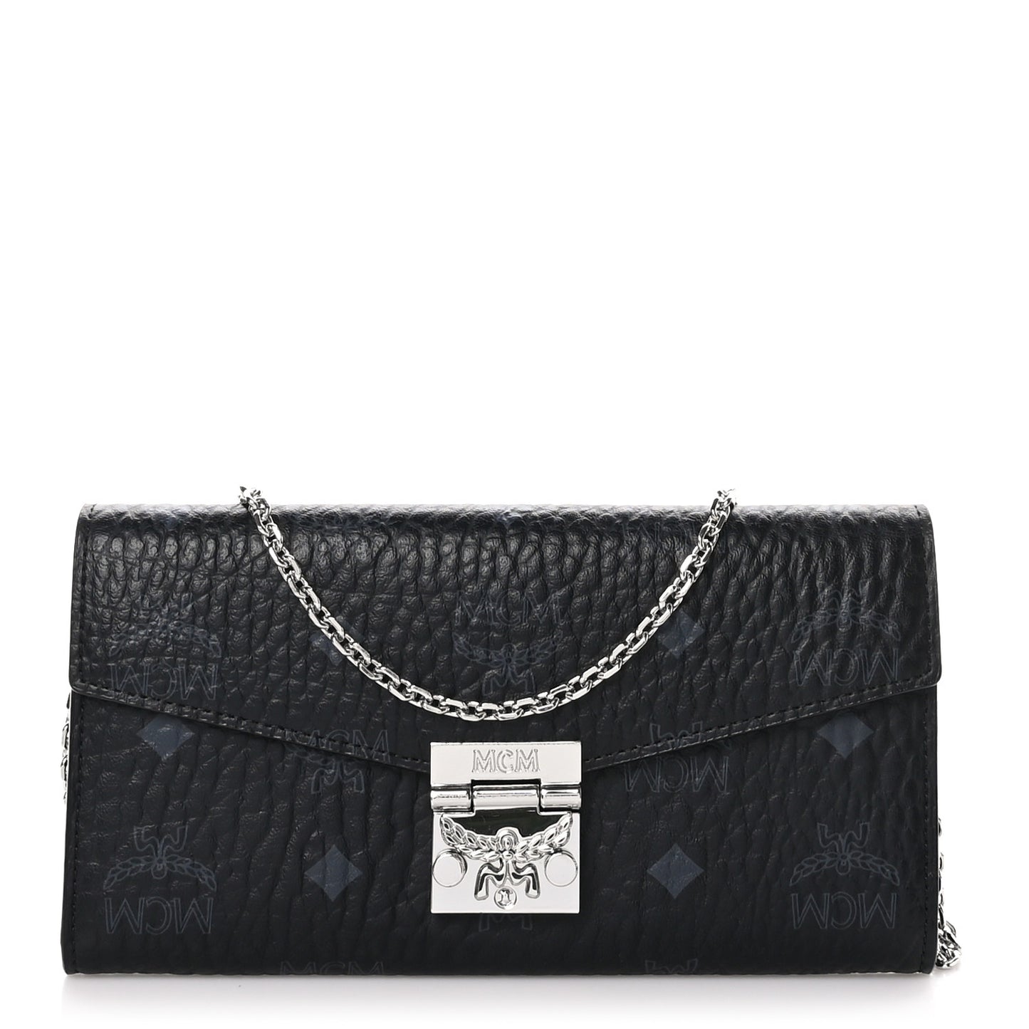 Visetos Large Patricia Wallet On Chain Black
