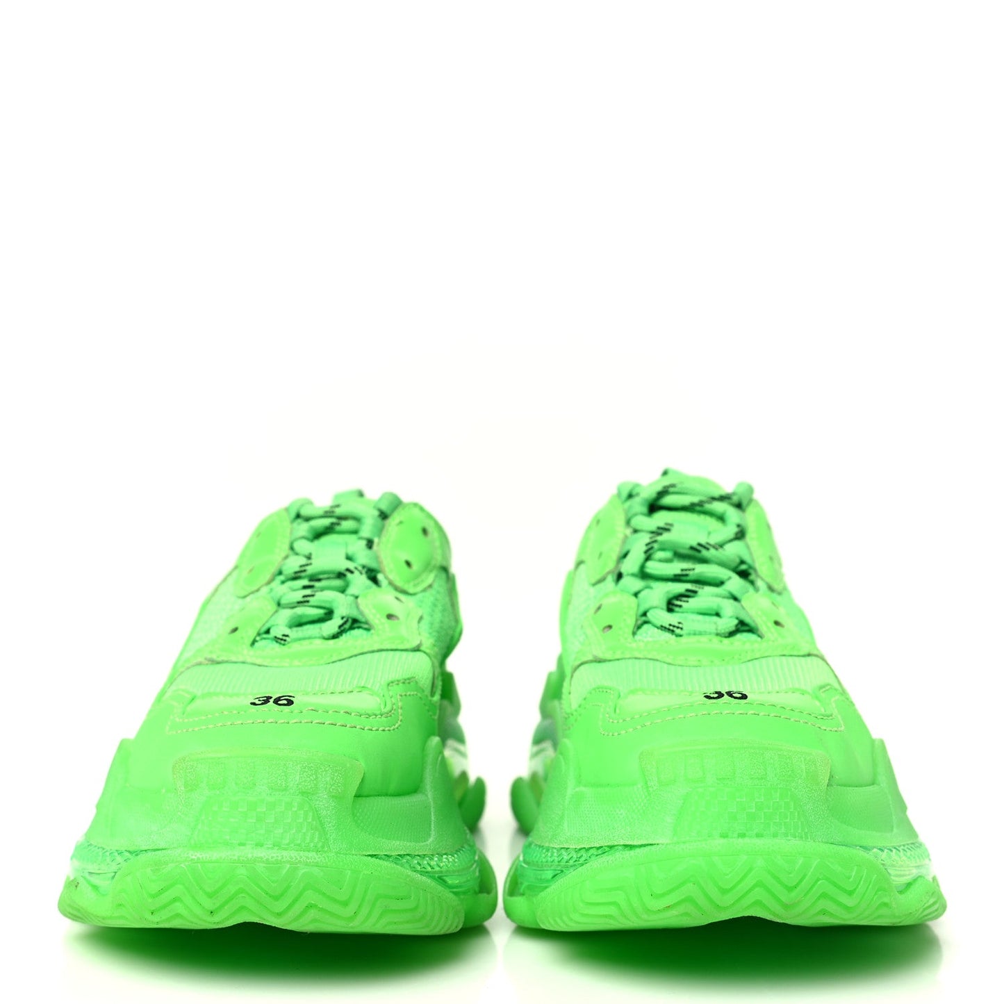 Fabric Mesh Clear Sole Womens Triple S Sneakers 36 Fluo Green
