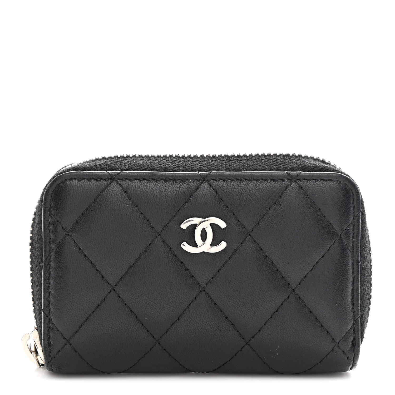Chanel Lambskin Quilted Zip Coin Purse Black 1832935 – FASHIONPHILE