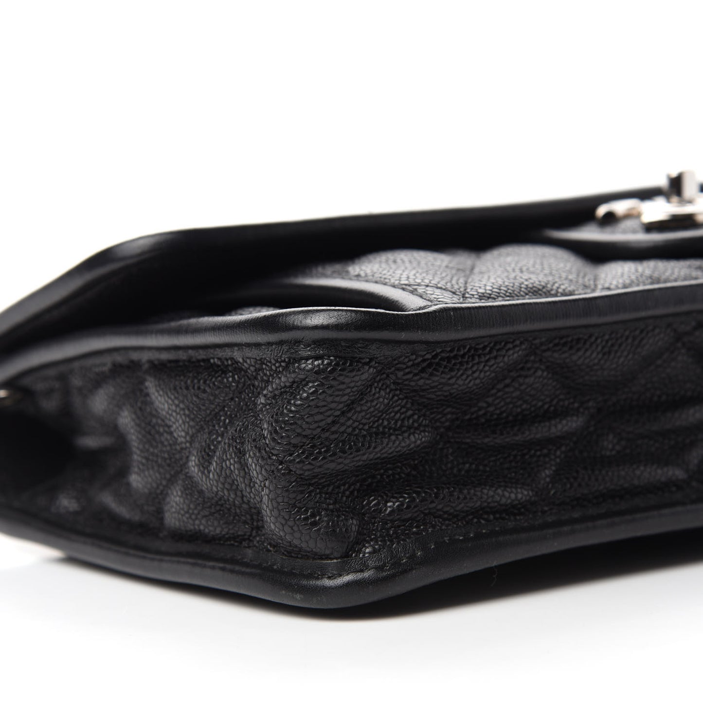 Caviar Quilted Medium French Riviera Flap Black