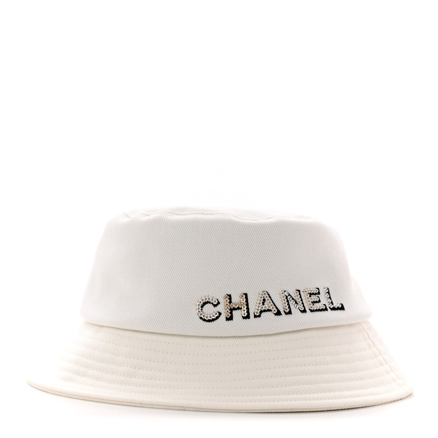 Fabric Logo Bucket Hat S White