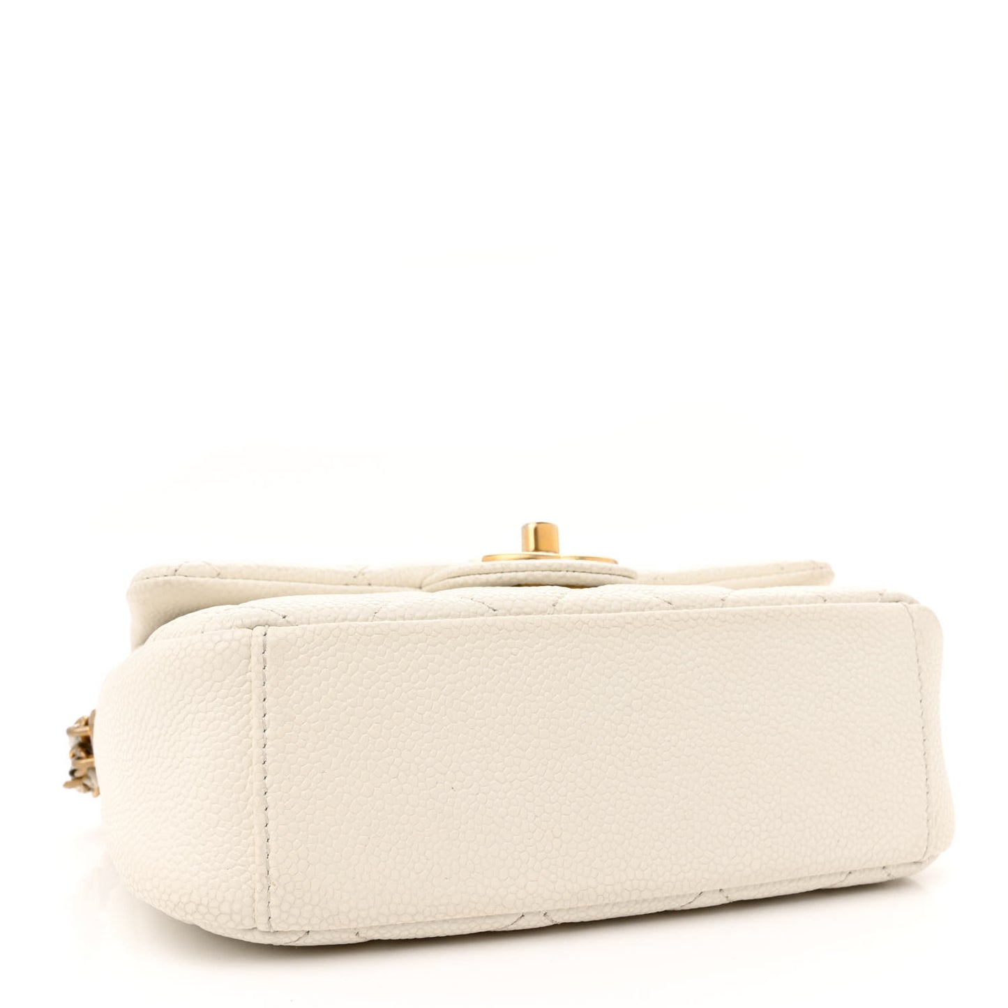 Caviar Quilted Mini Chain Soul Flap White