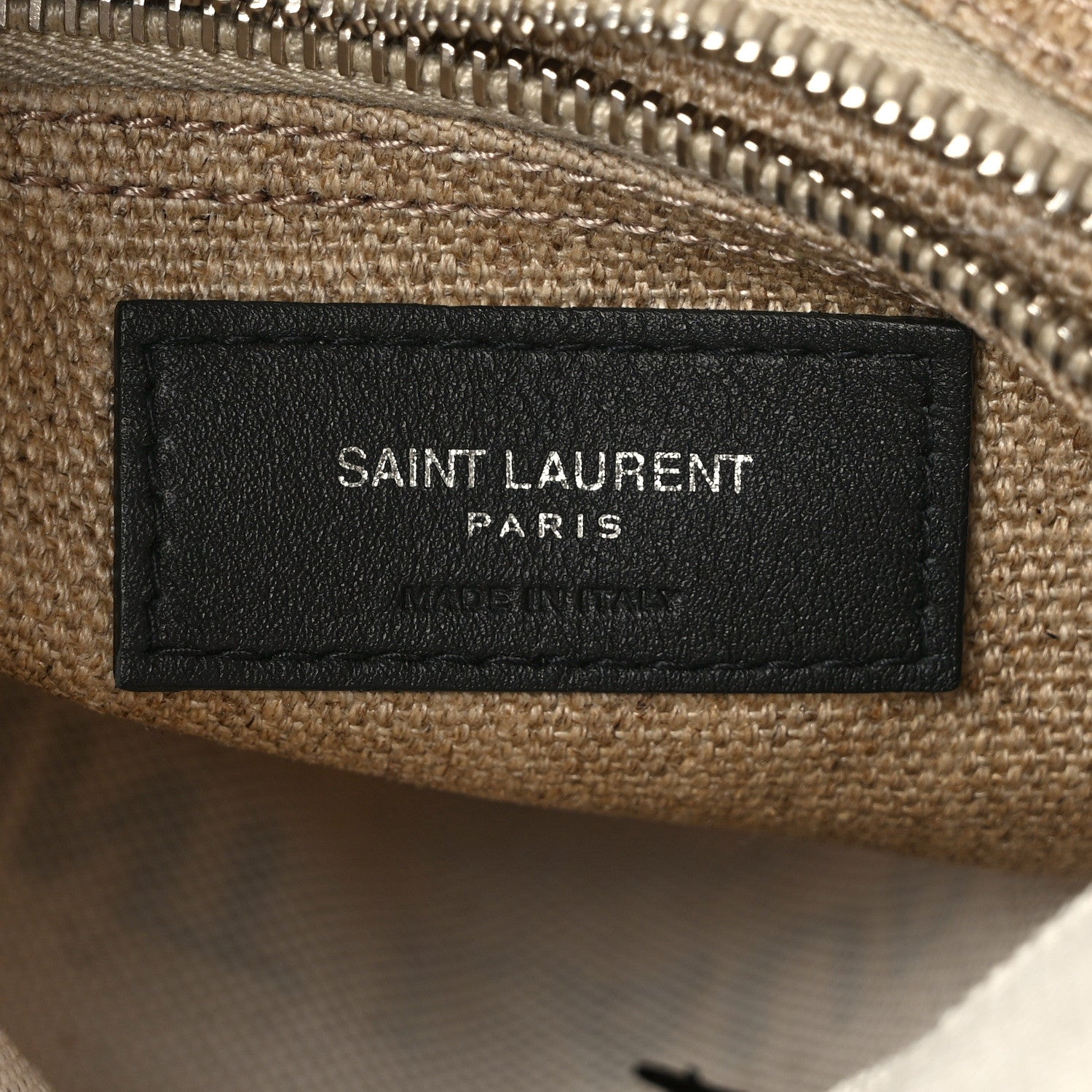 Saint Laurent Linen Calfskin Rive Gauche Backpack Greggio Natural 6 of 8