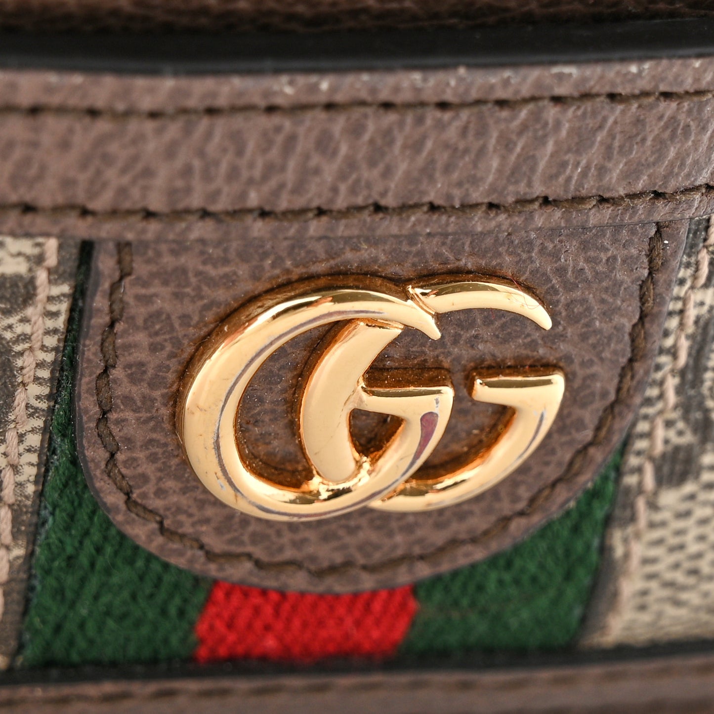 GG Supreme Monogram Ophidia Card Holder Brown