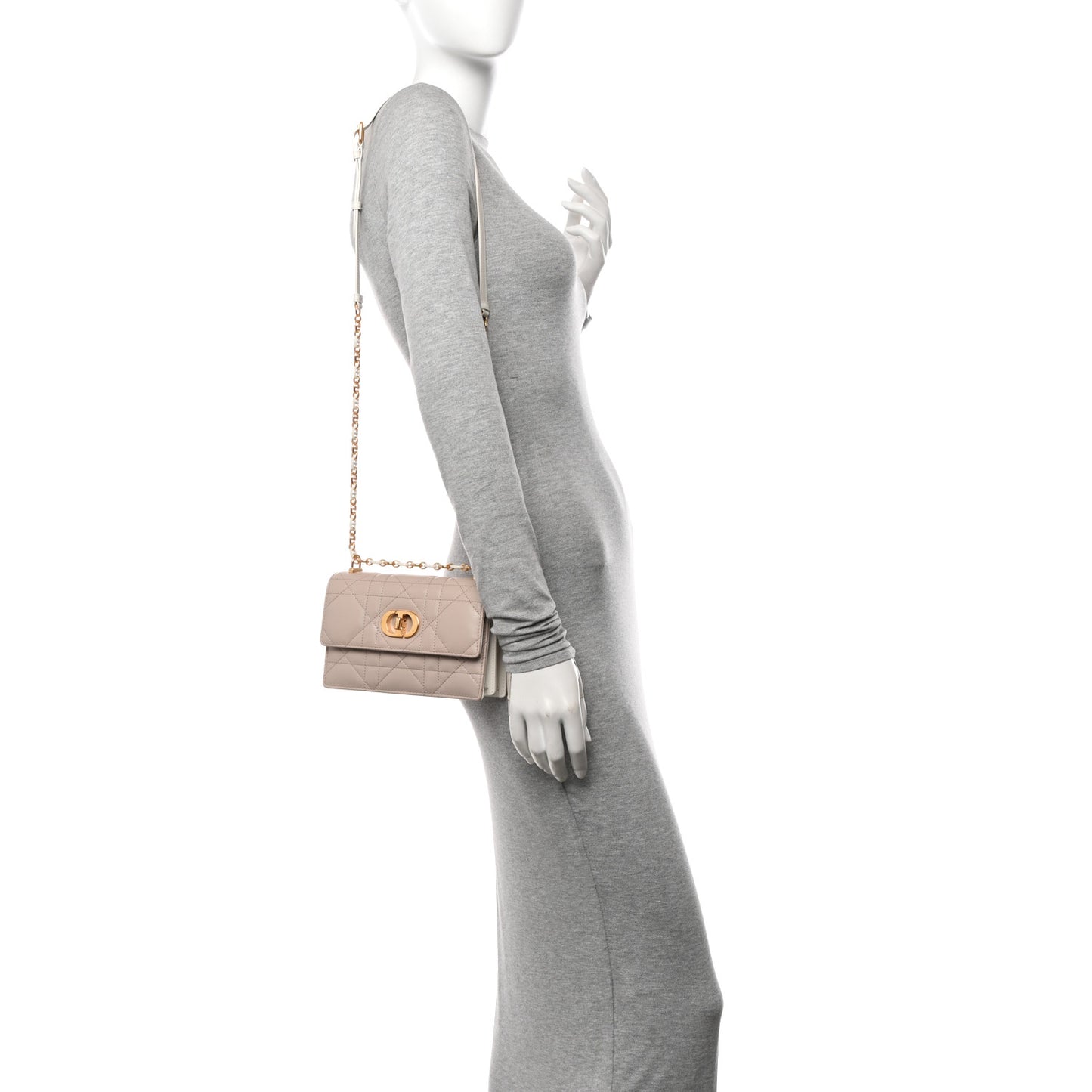 Lambskin Macrocannage Bi-Color Mini Miss Caro Bag Rose Quartz