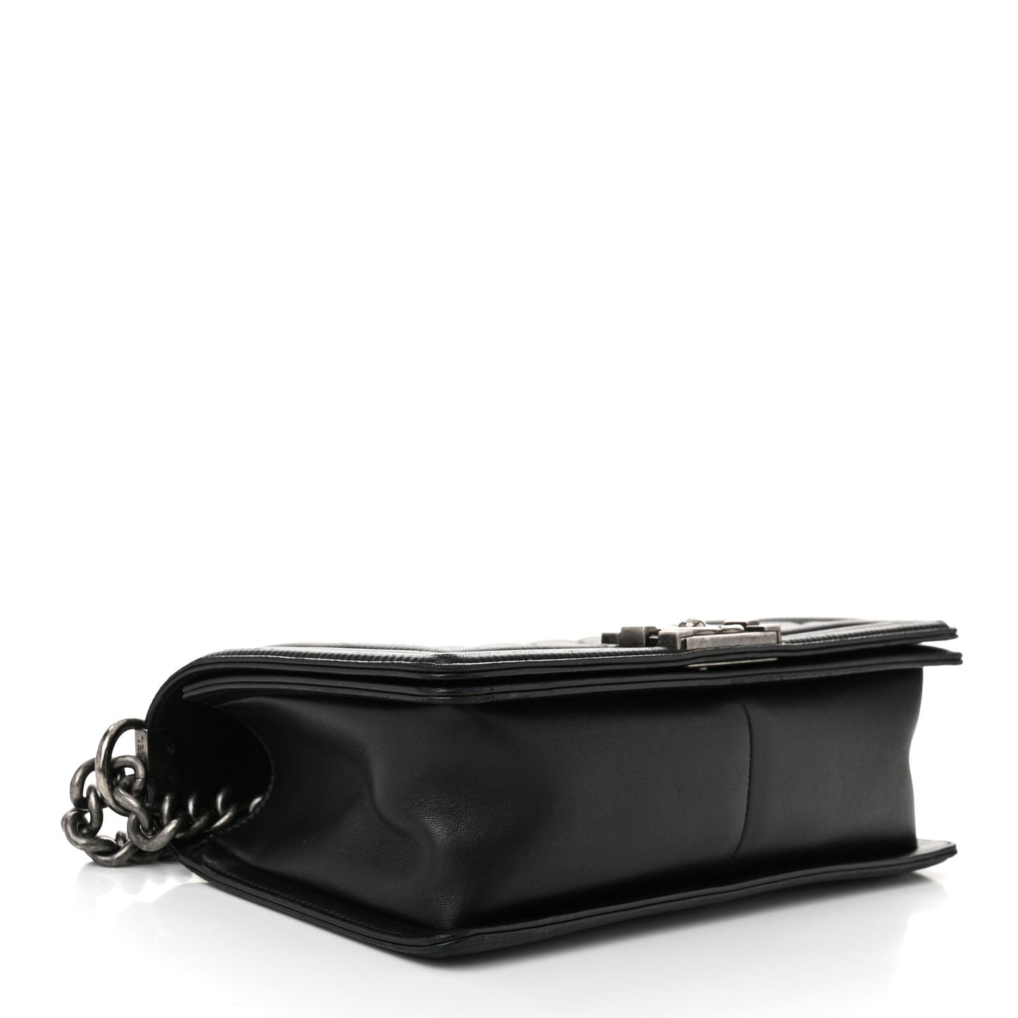 Lambskin Quilted Medium Boy Flap Black