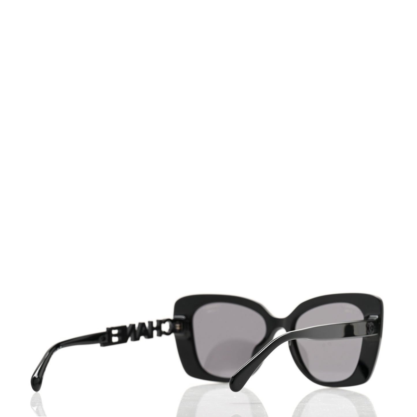 Acetate Strass Polarized Square Sunglasses 5422-B-A Black