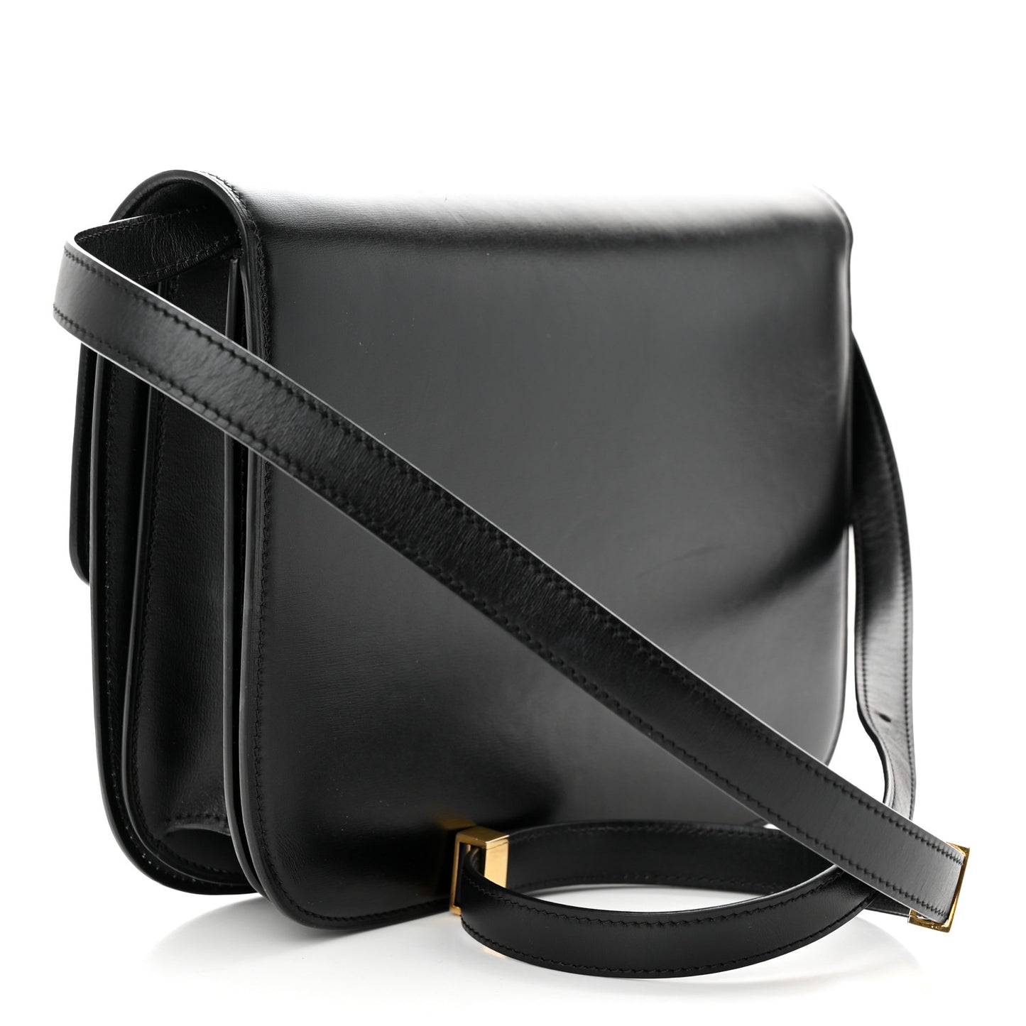 Box Calfskin Medium Classic Box Flap Bag Black