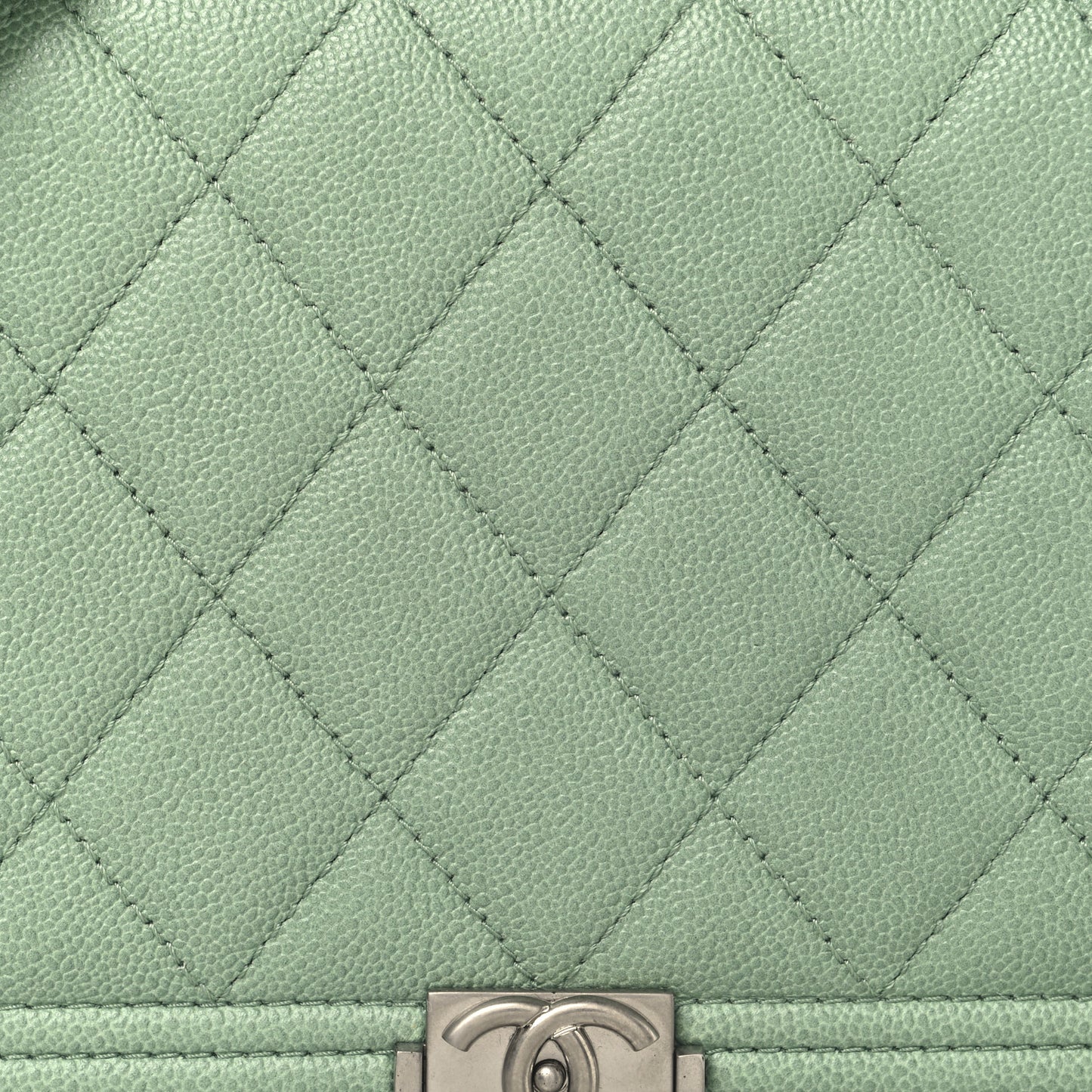 Caviar Quilted Boy Wallet On Chain WOC Light Green