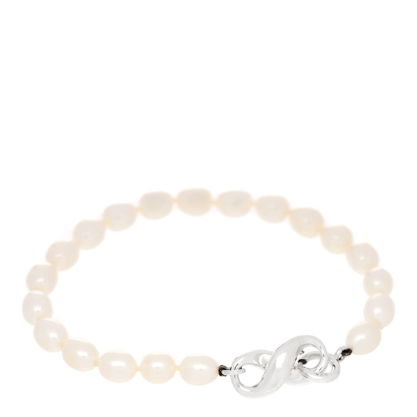 Sterling Silver Pearl Figure 8 Bracelet