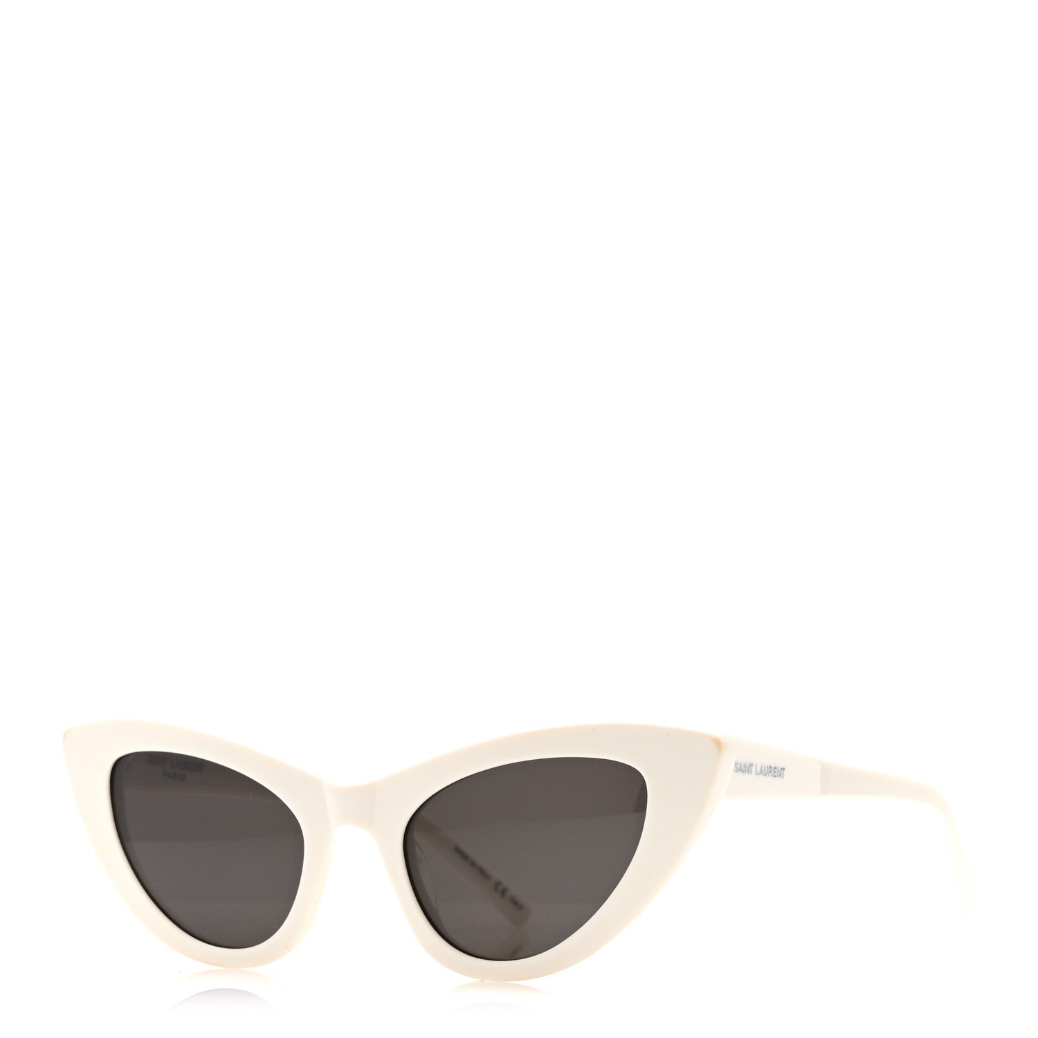 saint laurent lily sunglasses white Saint Laurent Acetate Lily Cat Eye Sunglasses SL213 White 1826351 – FASHIONPHILE