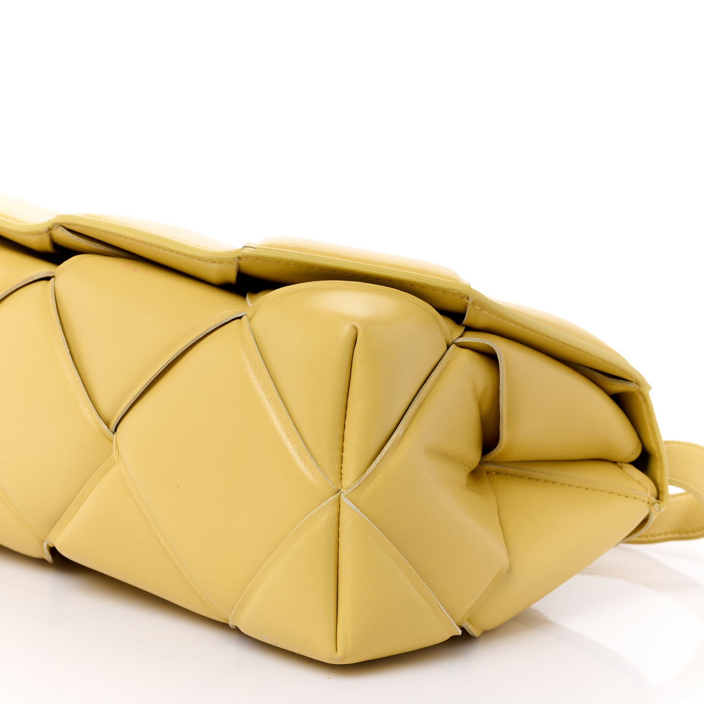 Nappa Intreccio Padded Top Handle Shoulder Bag Corn