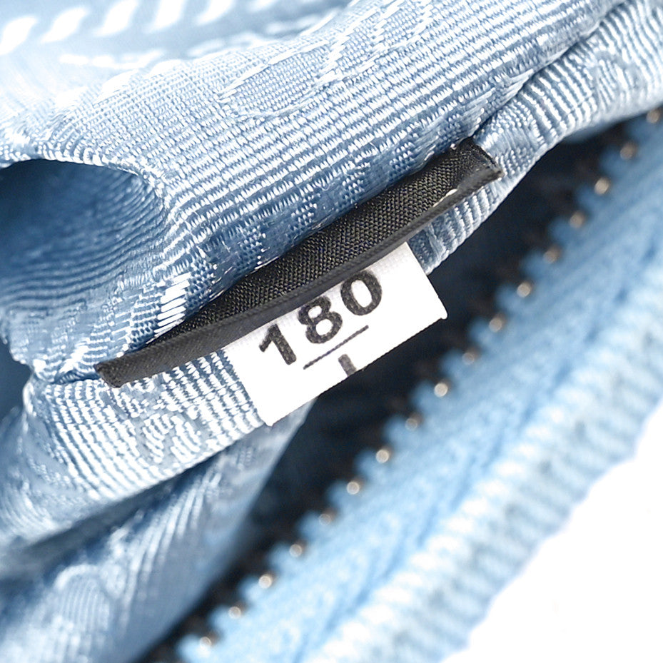 Prada Nylon Drill Logo Embroidered Re-Edition 2005 Shoulder Bag Celeste White 7 of 10