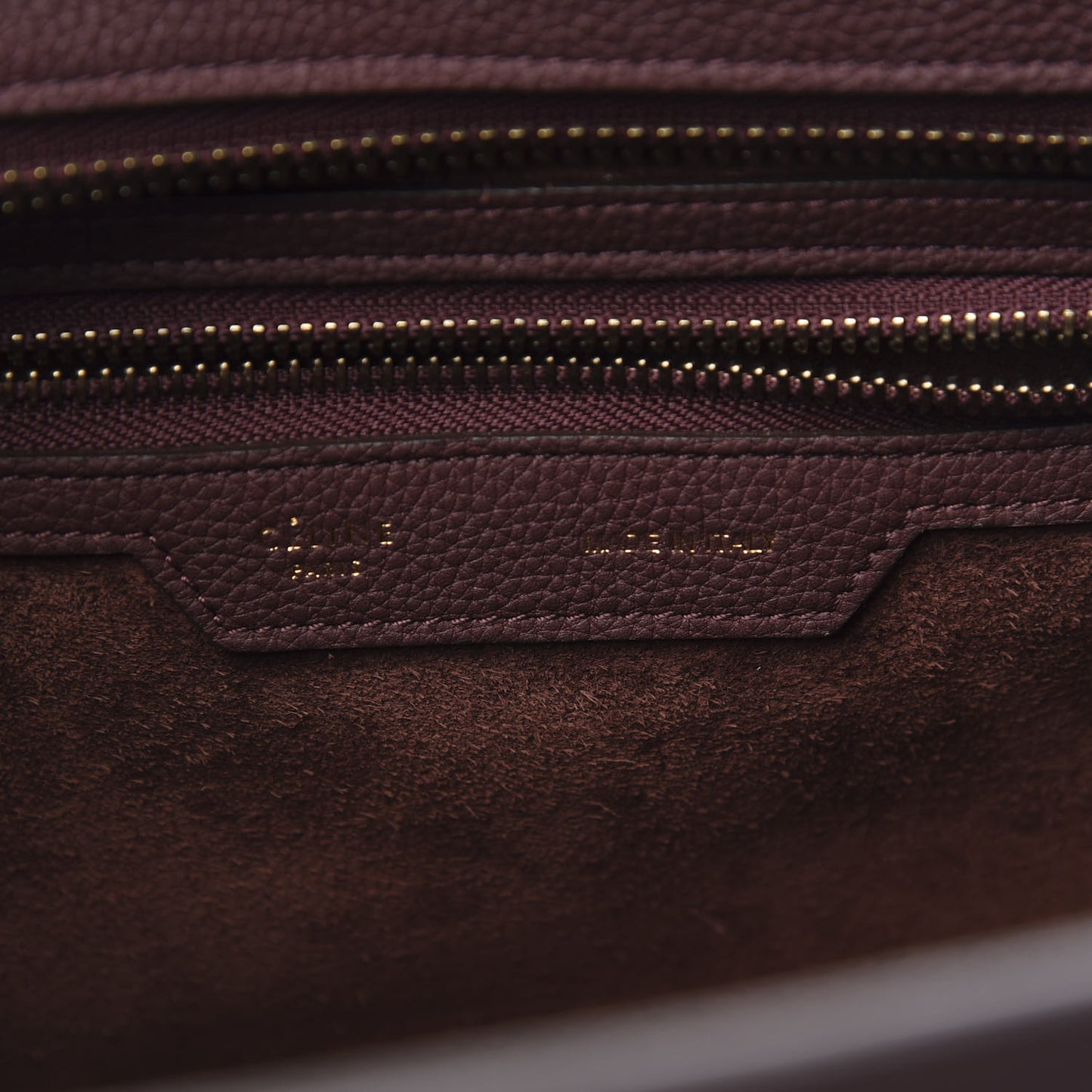 Baby Drummed Calfskin Micro Luggage Burgundy