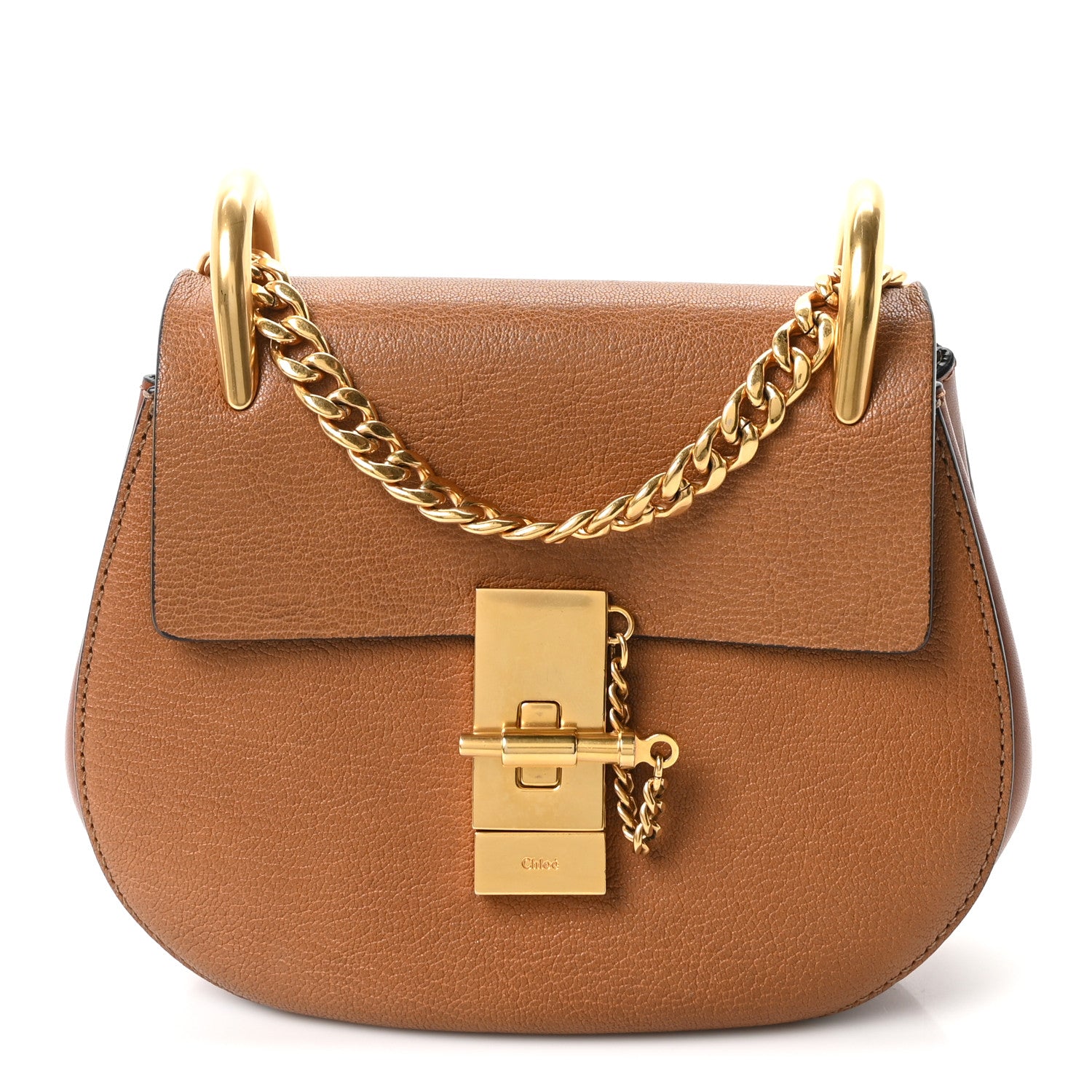 chloe mini drew backpack Chloe Grained Lambskin Mini Drew Shoulder Bag Caramel 1885232 – FASHIONPHILE