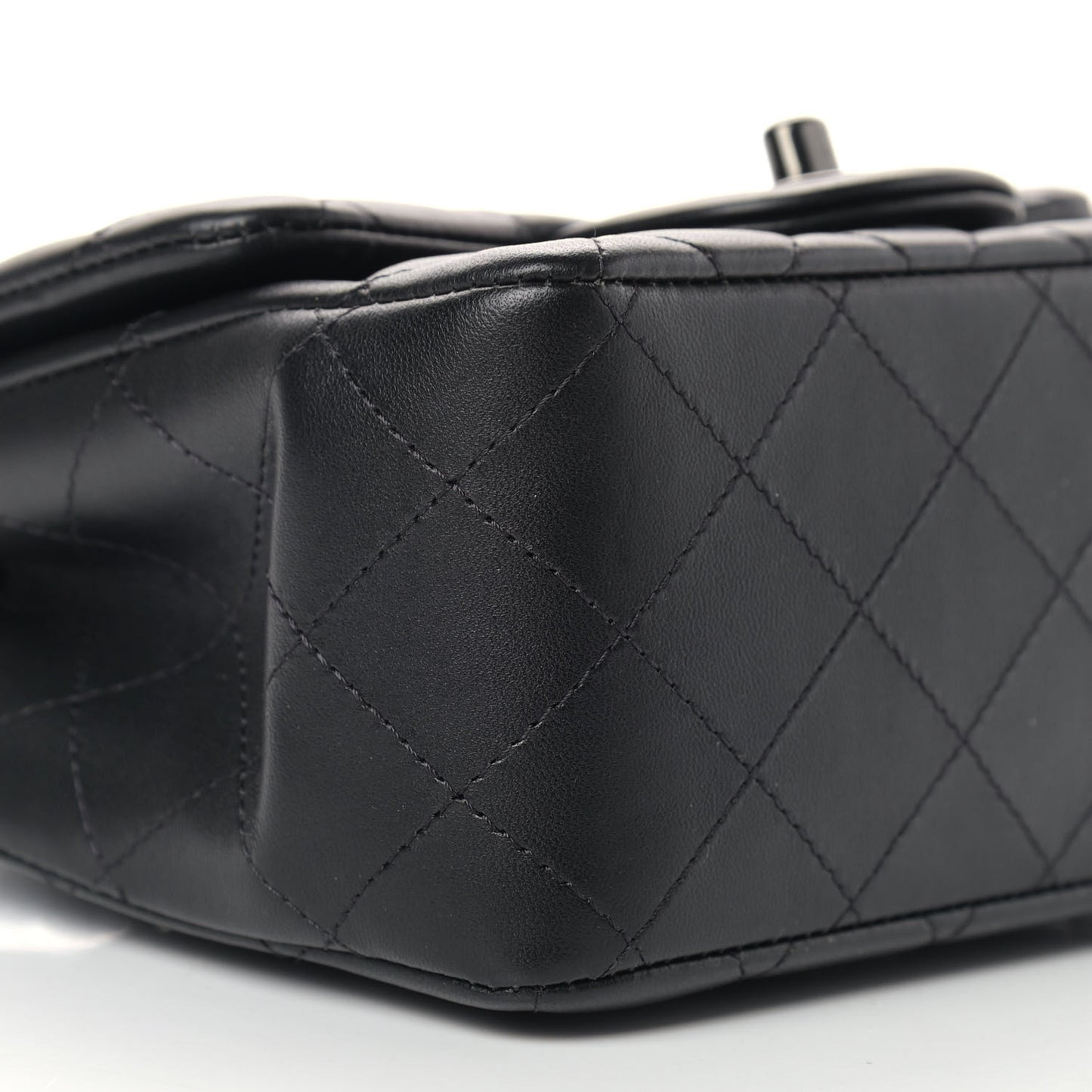 Lambskin Quilted Mini Square Flap So Black