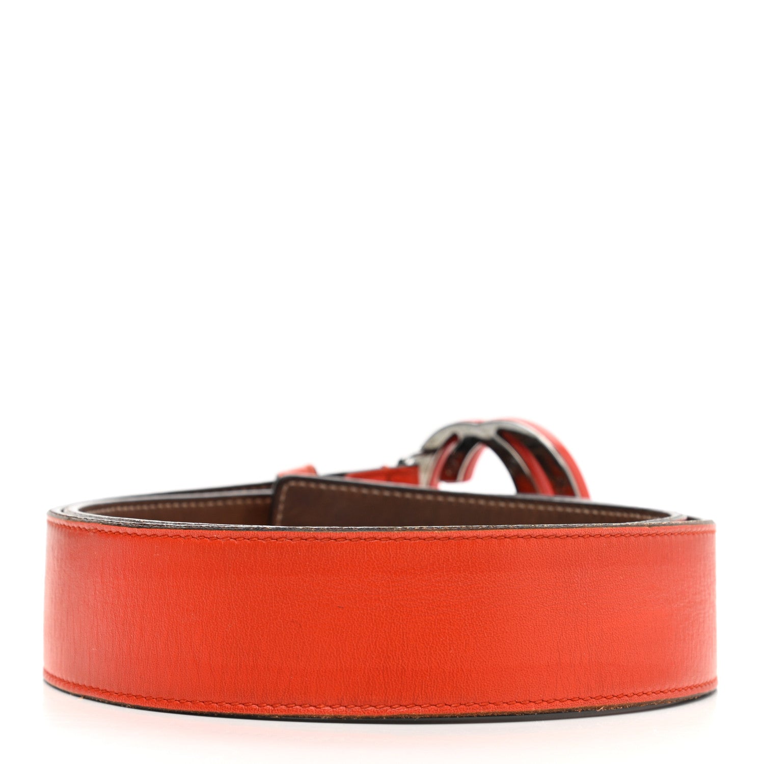 Gucci Nubuck Interlocking G Belt 90 36 Deep Orange 2 of 6
