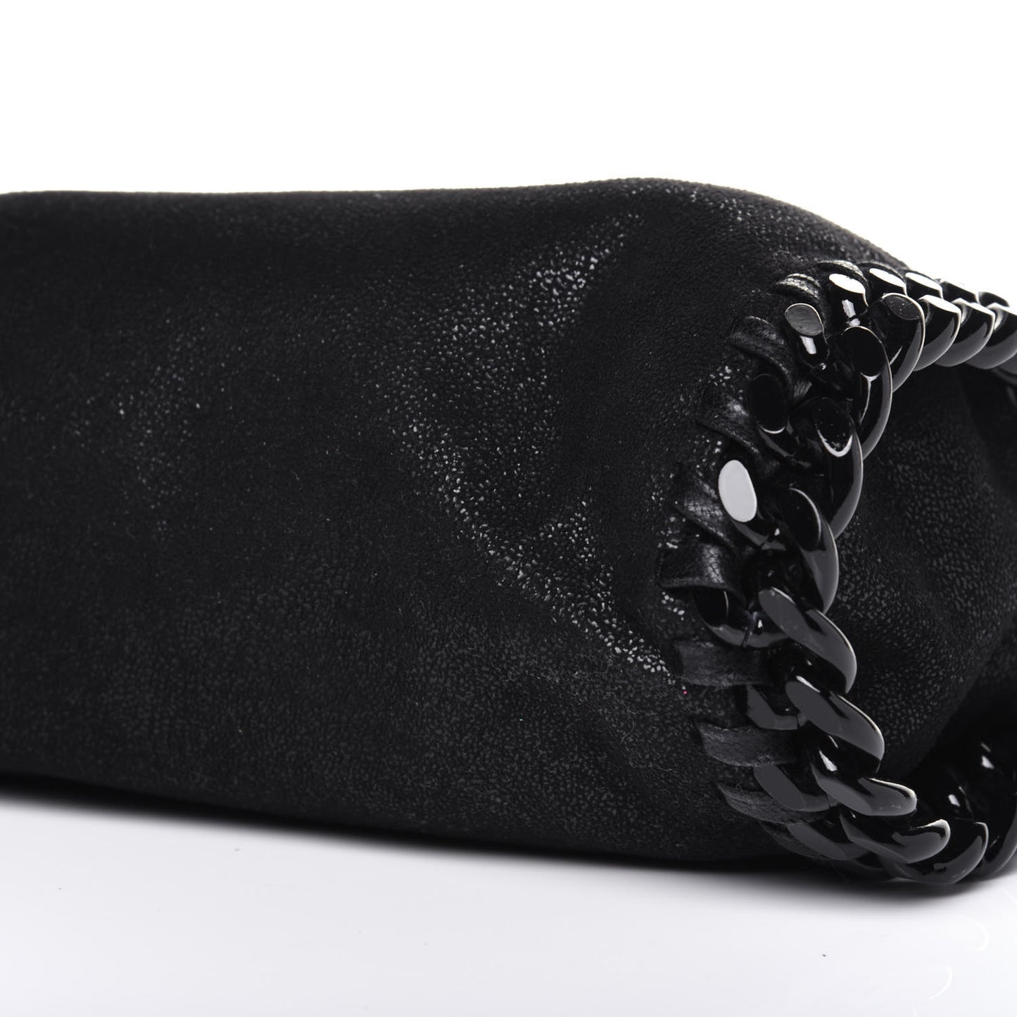 Shaggy Deer Mini Falabella Fold Over Tote Black