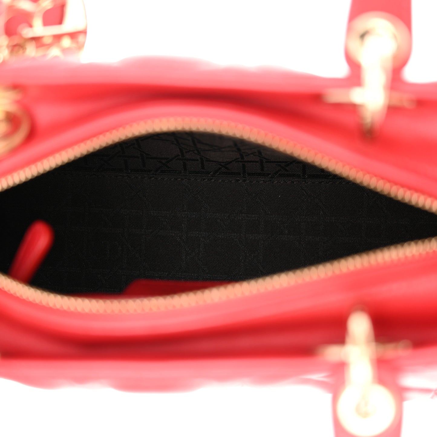 Lambskin Cannage Medium Lady Dior Red