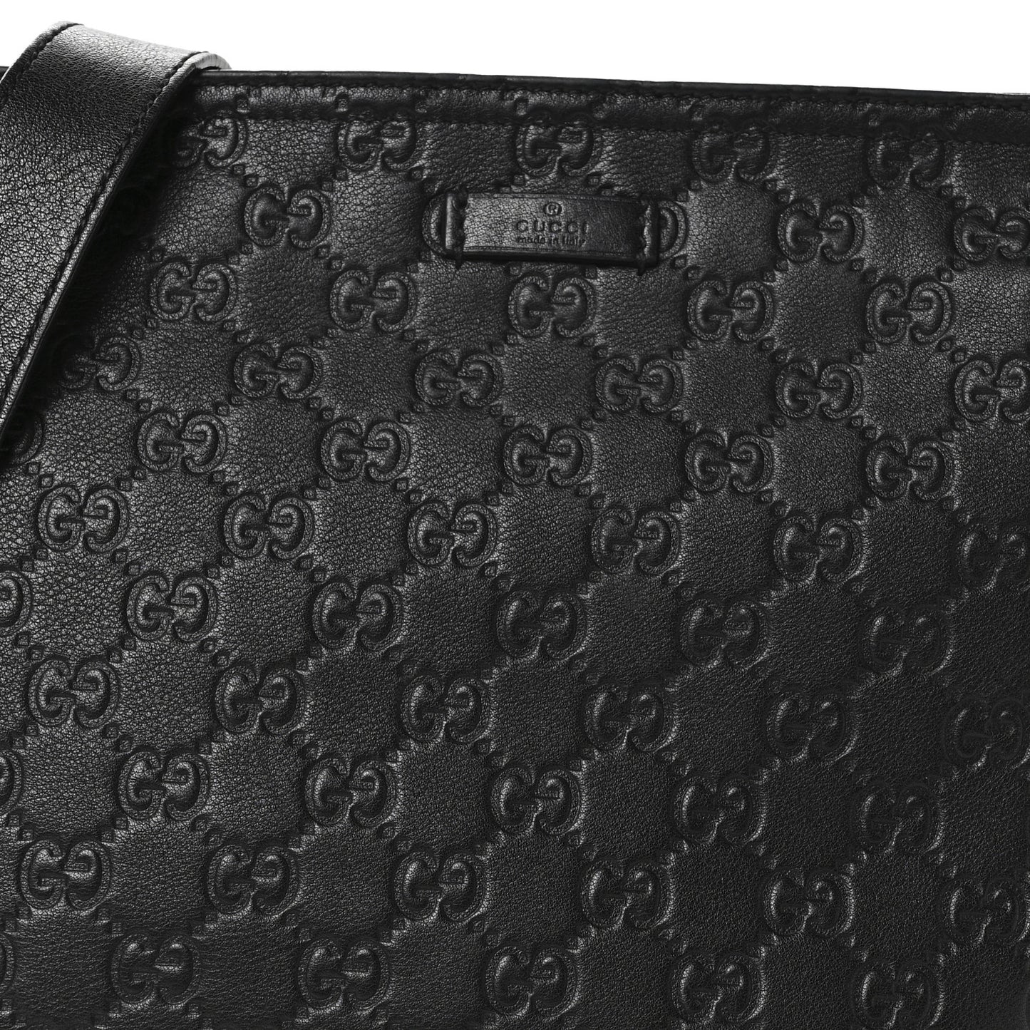 Guccissima Medium Flat Messenger Bag Black