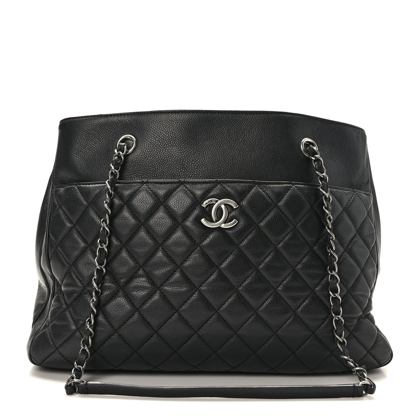 Caviar Quilted Urban Companion Shopping Tote Black