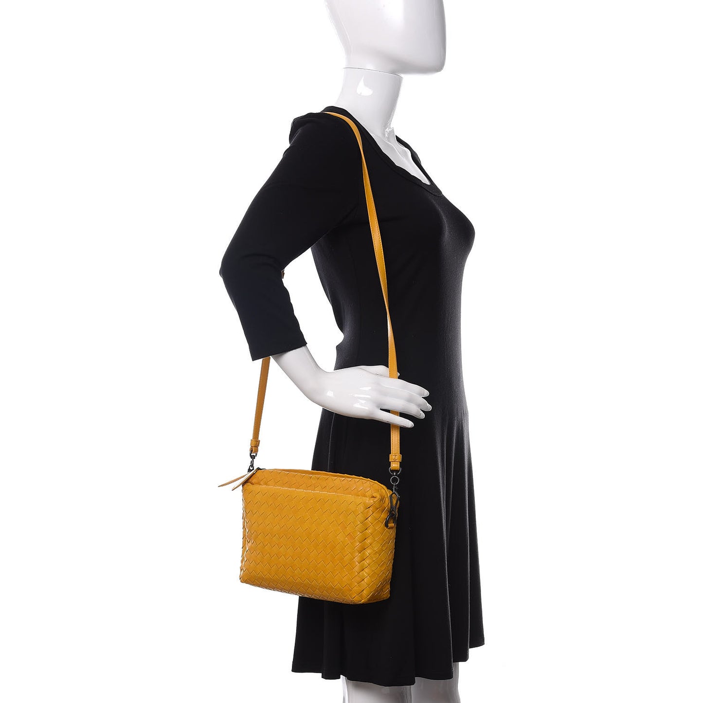 Nappa Intrecciato Small Camera Bag Yellow