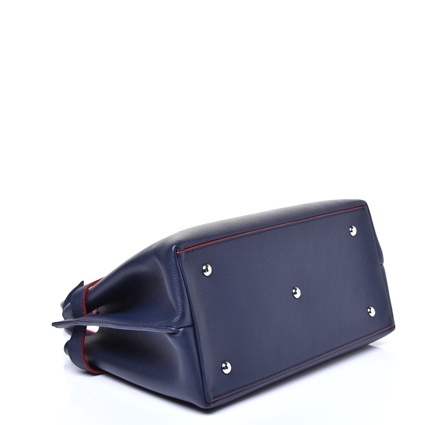 Calfskin Lockme Day Marine Rouge