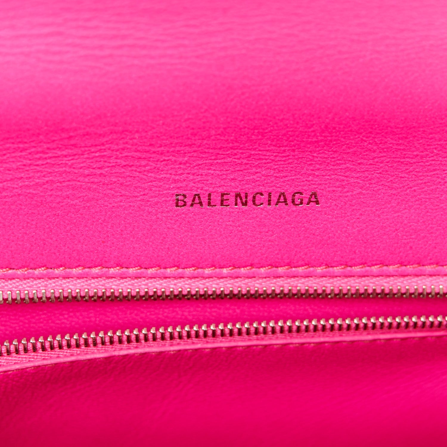 Balenciaga Shiny Box Calfskin Small Hourglass Top Handle Bag Acid Fuchsia 6 of 10