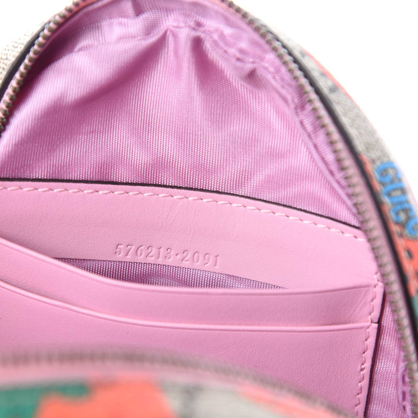 GG Supreme Monogram Strawberry Round Wrist Wallet