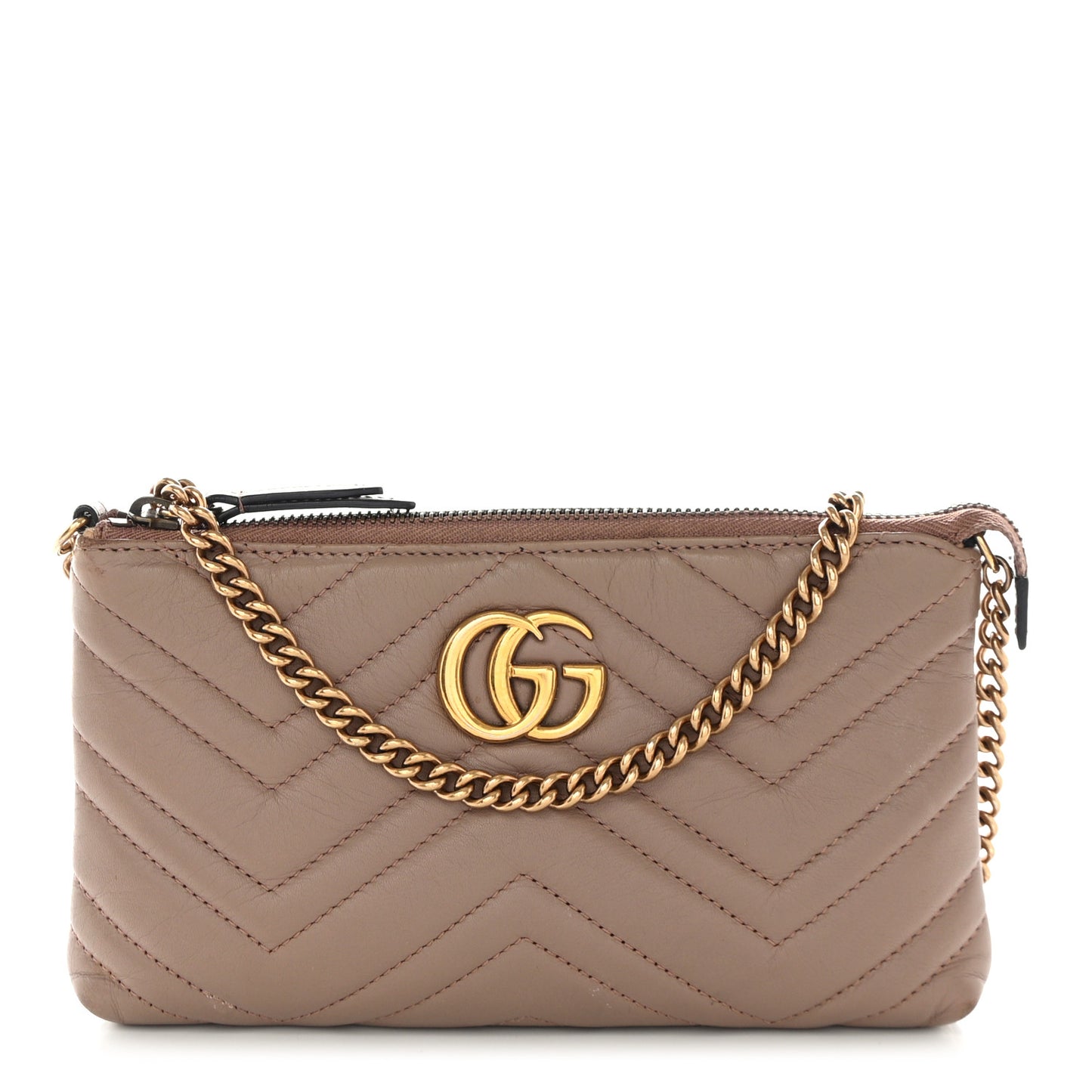 Calfskin Matelasse Mini GG Marmont Chain Bag Porcelain Rose