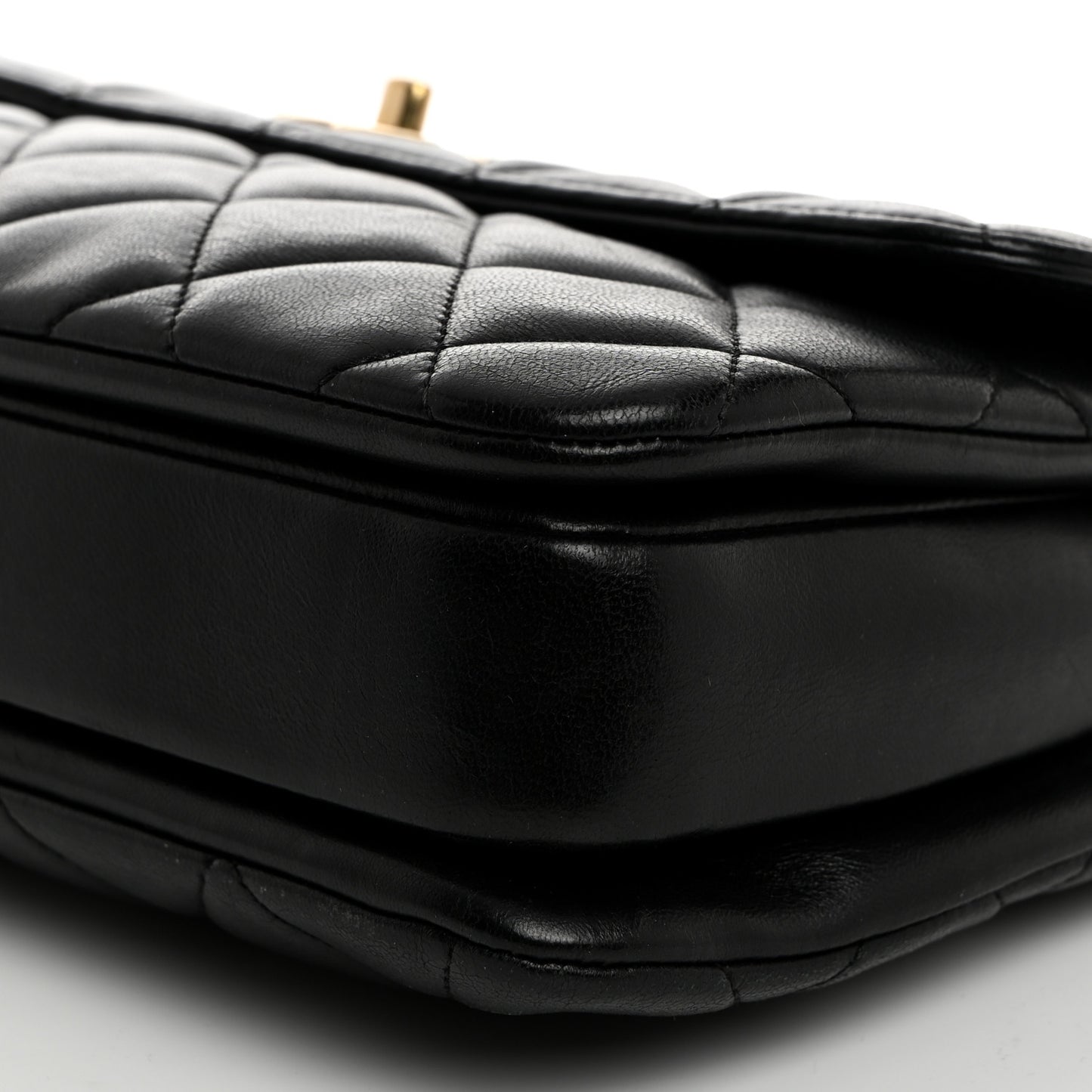 Lambskin Quilted Medium Trendy CC Flap Dual Handle Bag Black