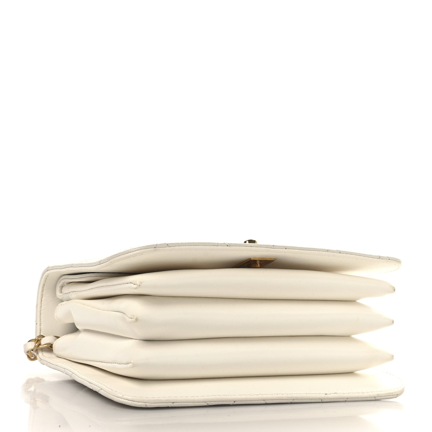 Caviar Quilted Mini Top Handle Flap White