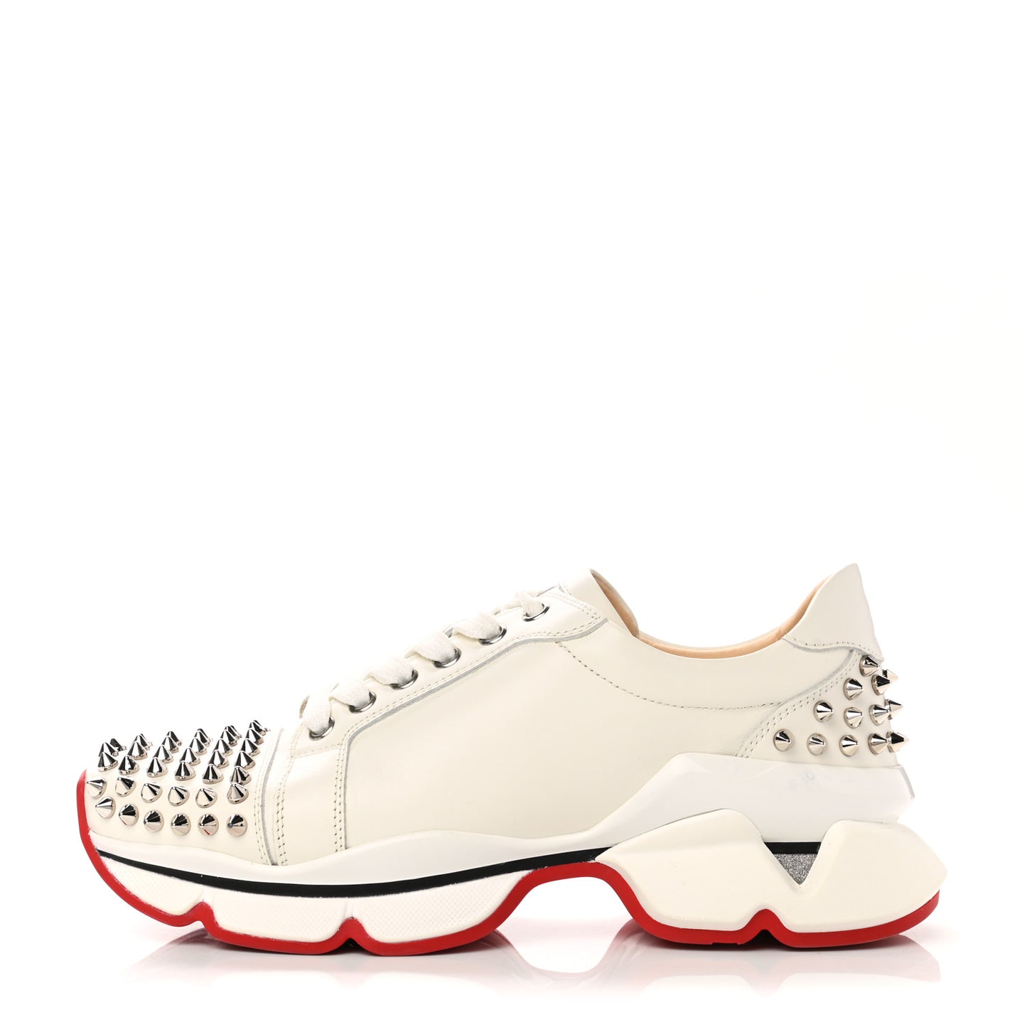 Calfskin Spike VRS 2018 Sneakers 37.5 Snow Silver