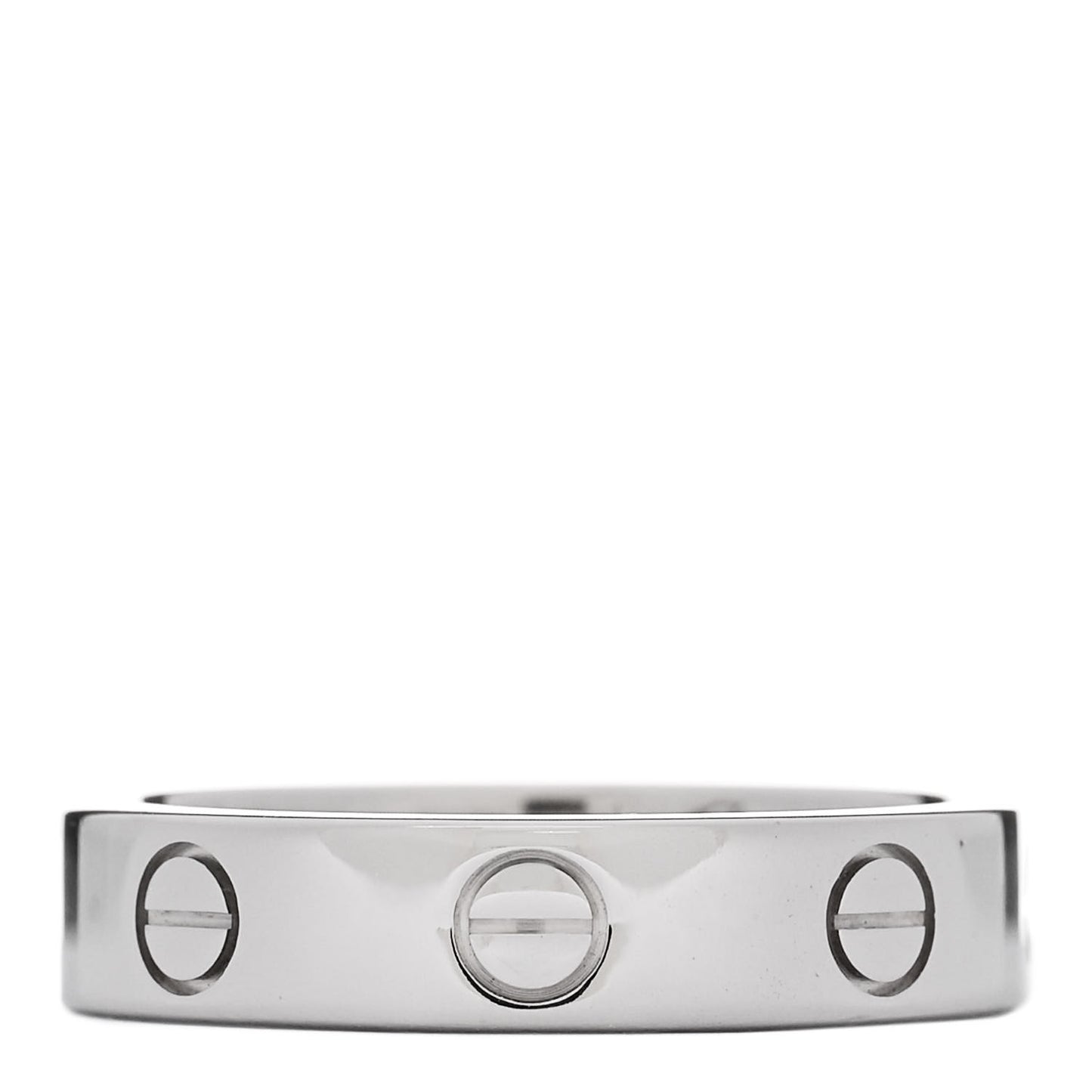 18K White Gold Diamond 4mm LOVE Wedding Band Ring 49 4.75